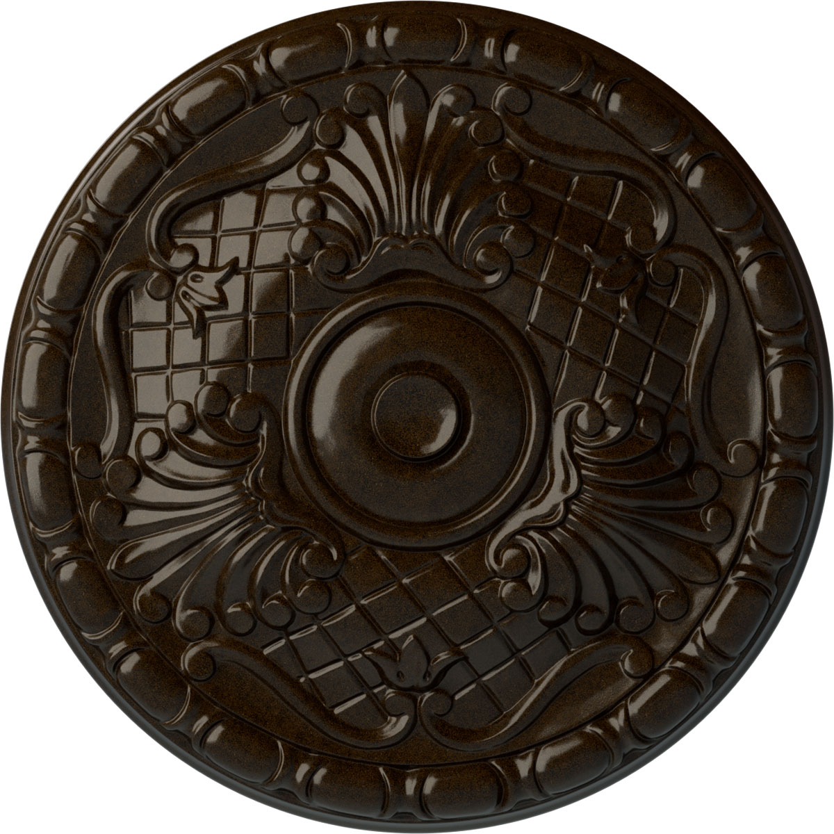Ekena Millwork CM16AMBZS Amelia 15.75-in W x 15.75-in L Painted Bronze Polyurethane Whole Ceiling Medallion