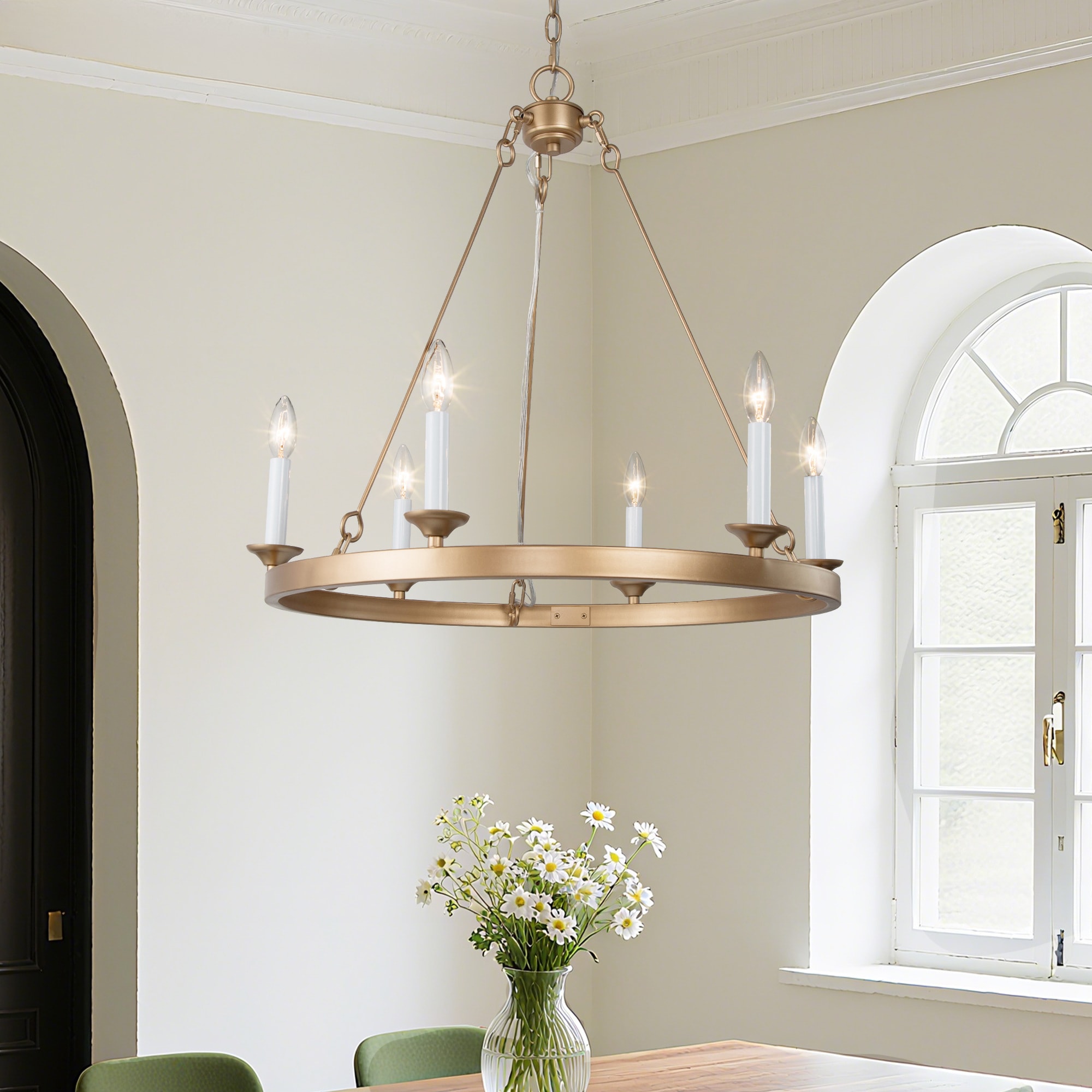 Uolfin 6 -Light Matte Gold Metal Metal Chandelier