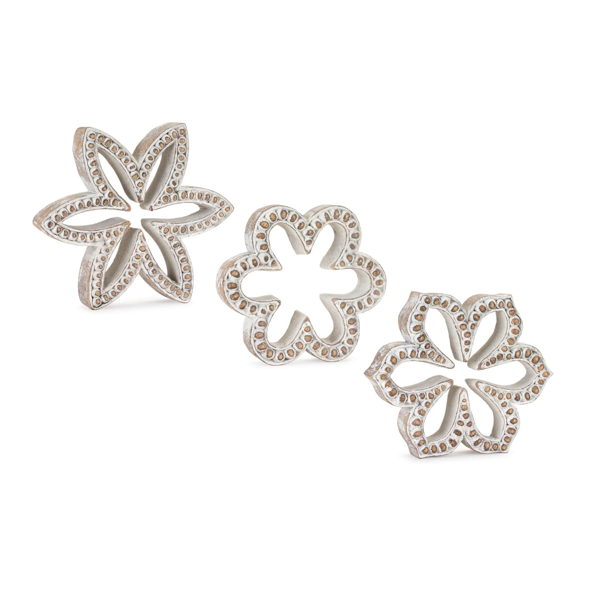 Melrose International 85964DS Flower Outline (Set of 3) 5.75H 6.5H 7H Resin