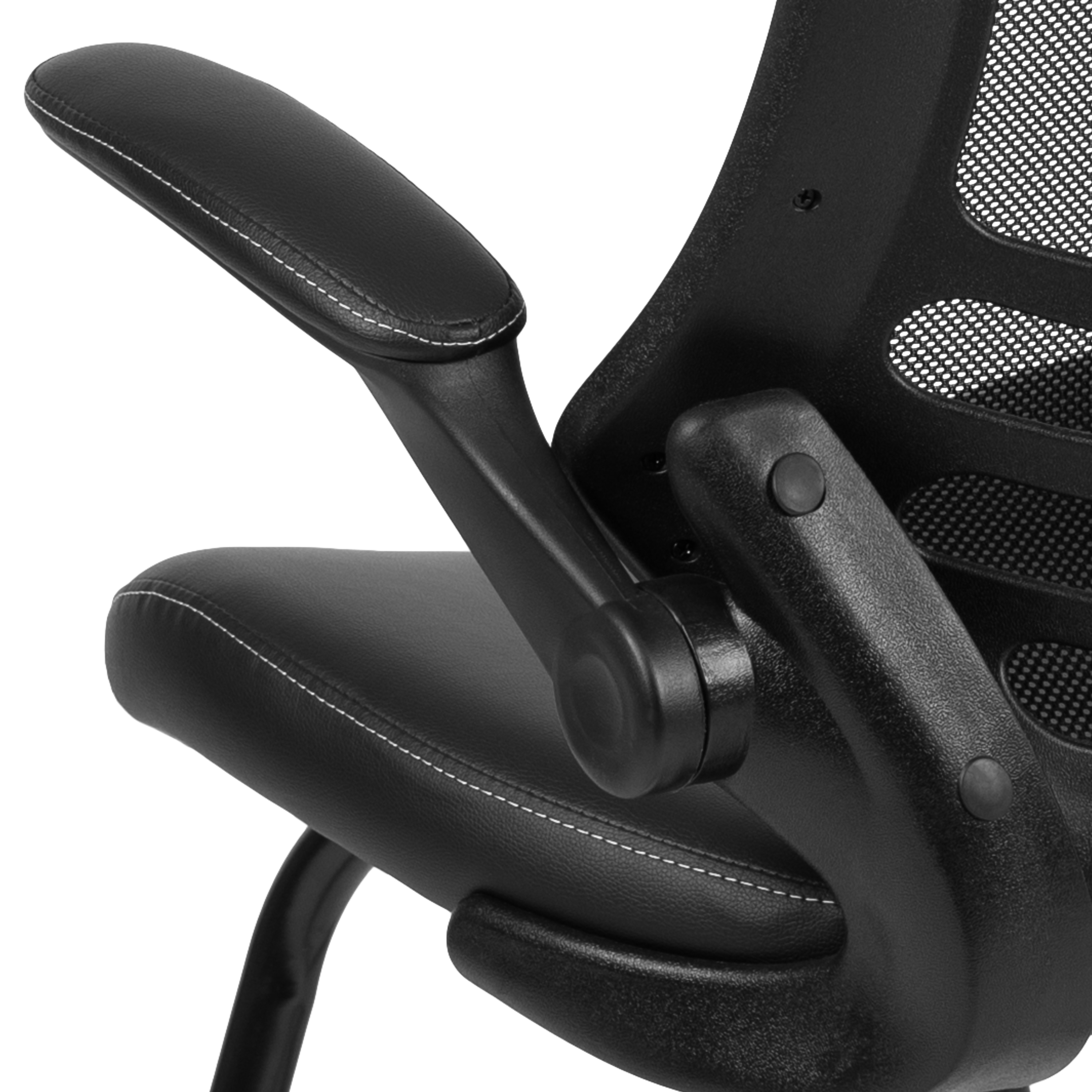 Kelista High-Back Black LeatherSoft Mesh Office Guest Chair