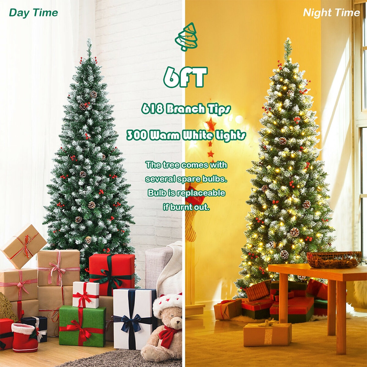 WELLFOR CM-HFY-23666US Artificial-Christmas-Trees - View #2
