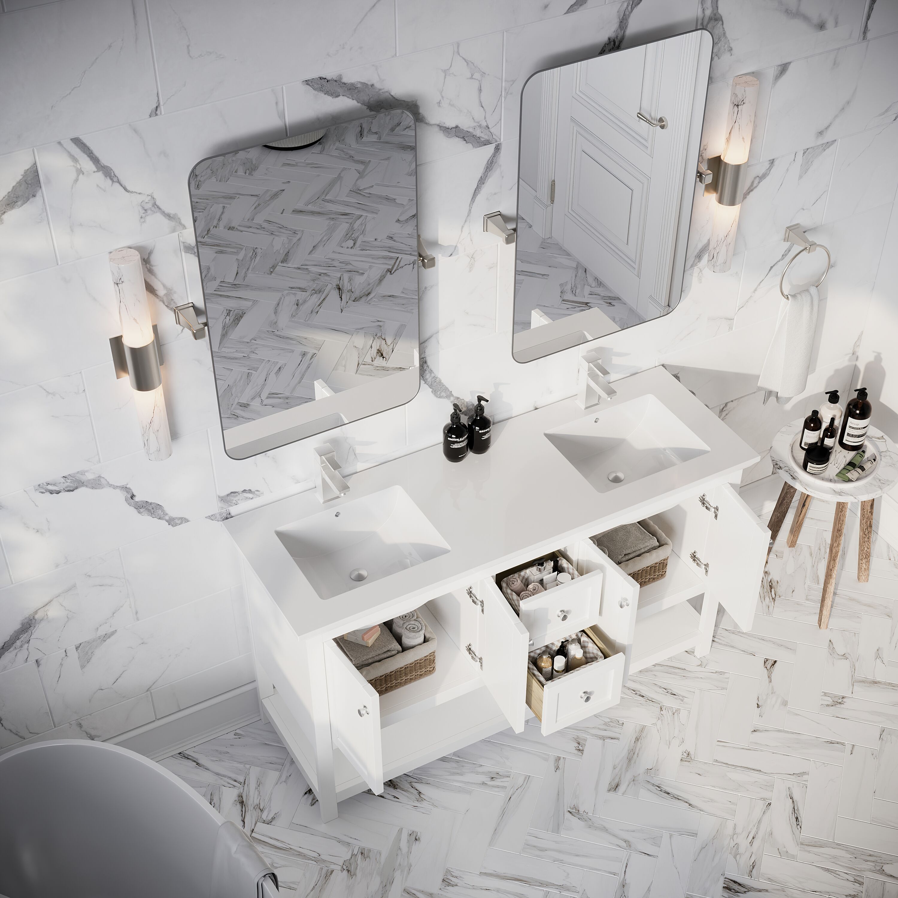 Fresca FCB2360WH-D-CWH-U Bath-Vanity-Combo - View #3