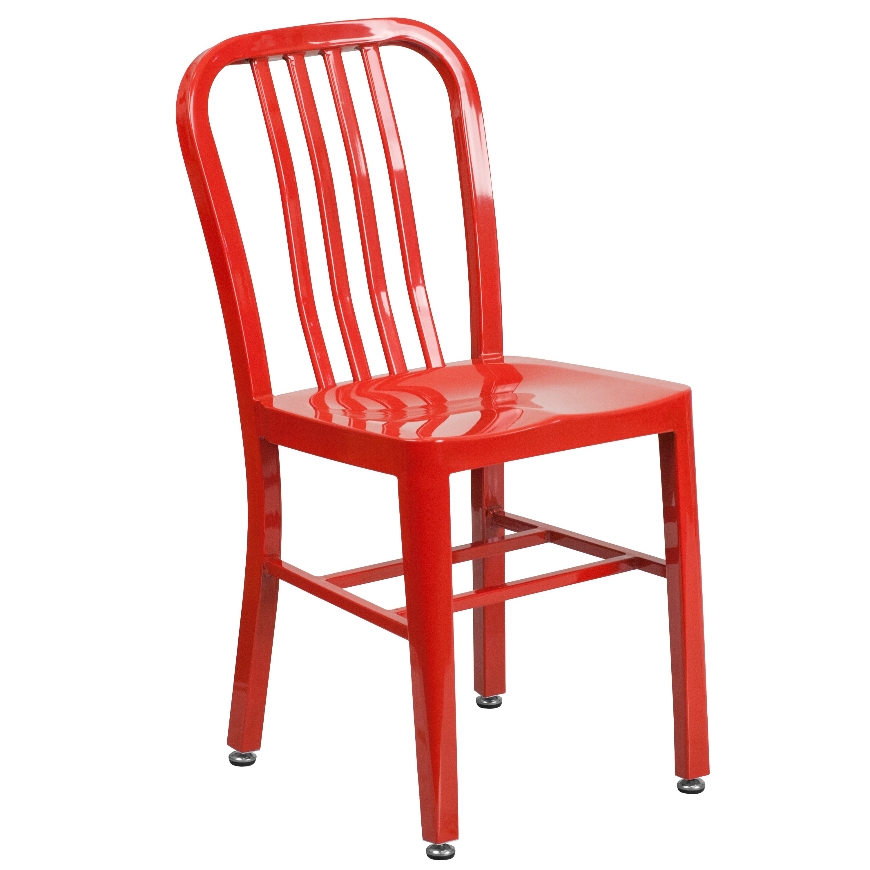 red metal dining chair