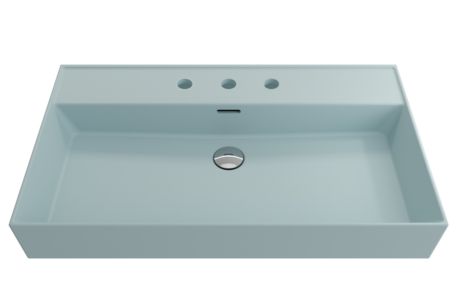 BOCCHI 1377-029-0127 Fire Clay 18.25-in Wall-mount Rectangular Modern Matte Ice Blue Bathroom Sink