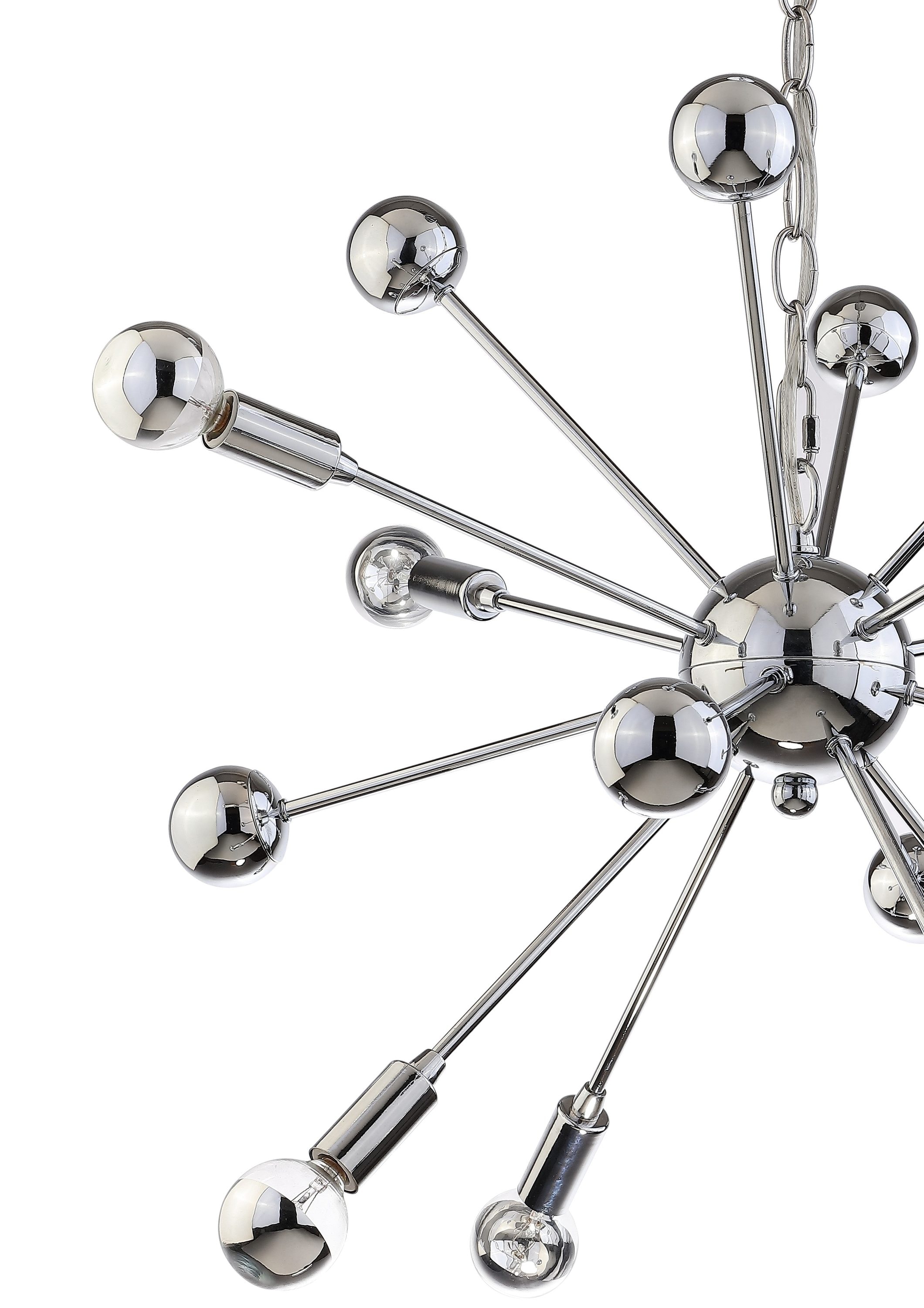 22.5" Chrome Metal Sputnik-Style LED Chandelier