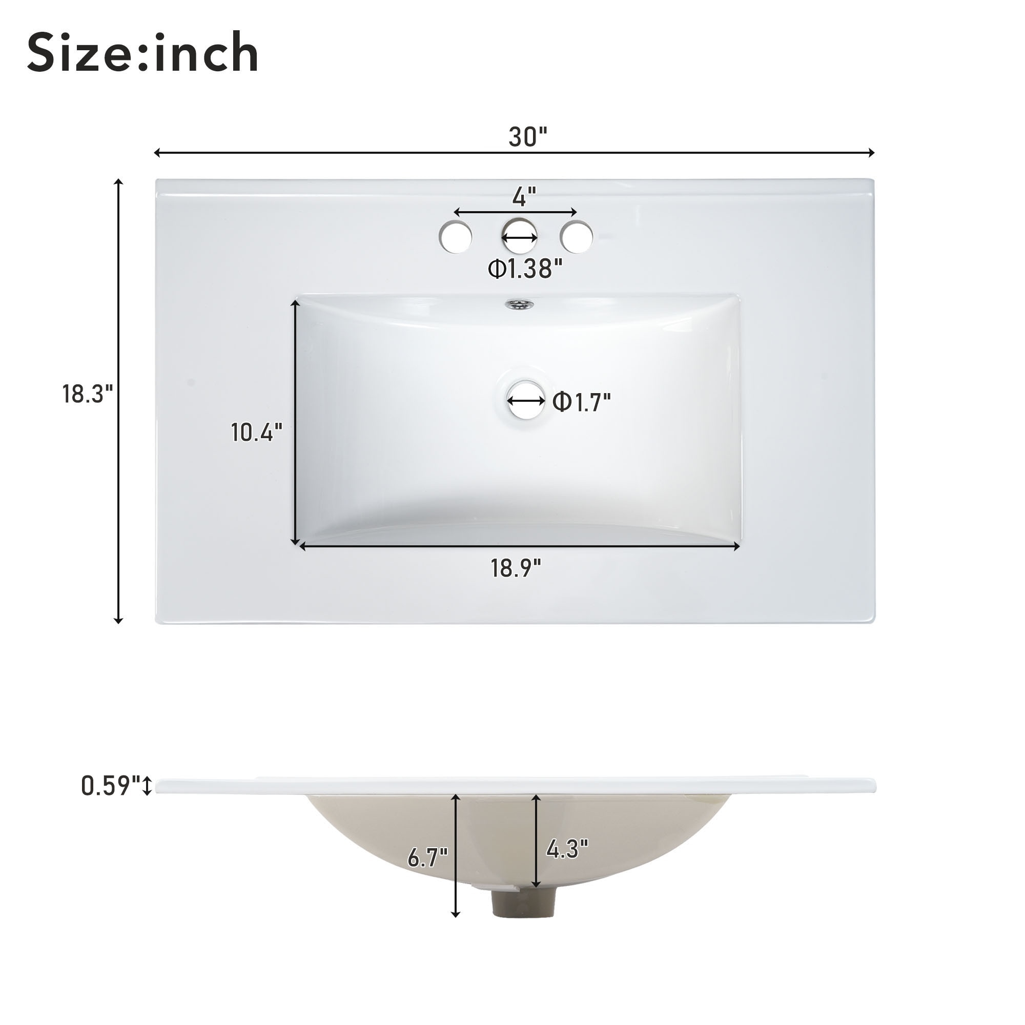 Homy Casa BVOP-W30-GY Bath-Vanity-Combo - View #5