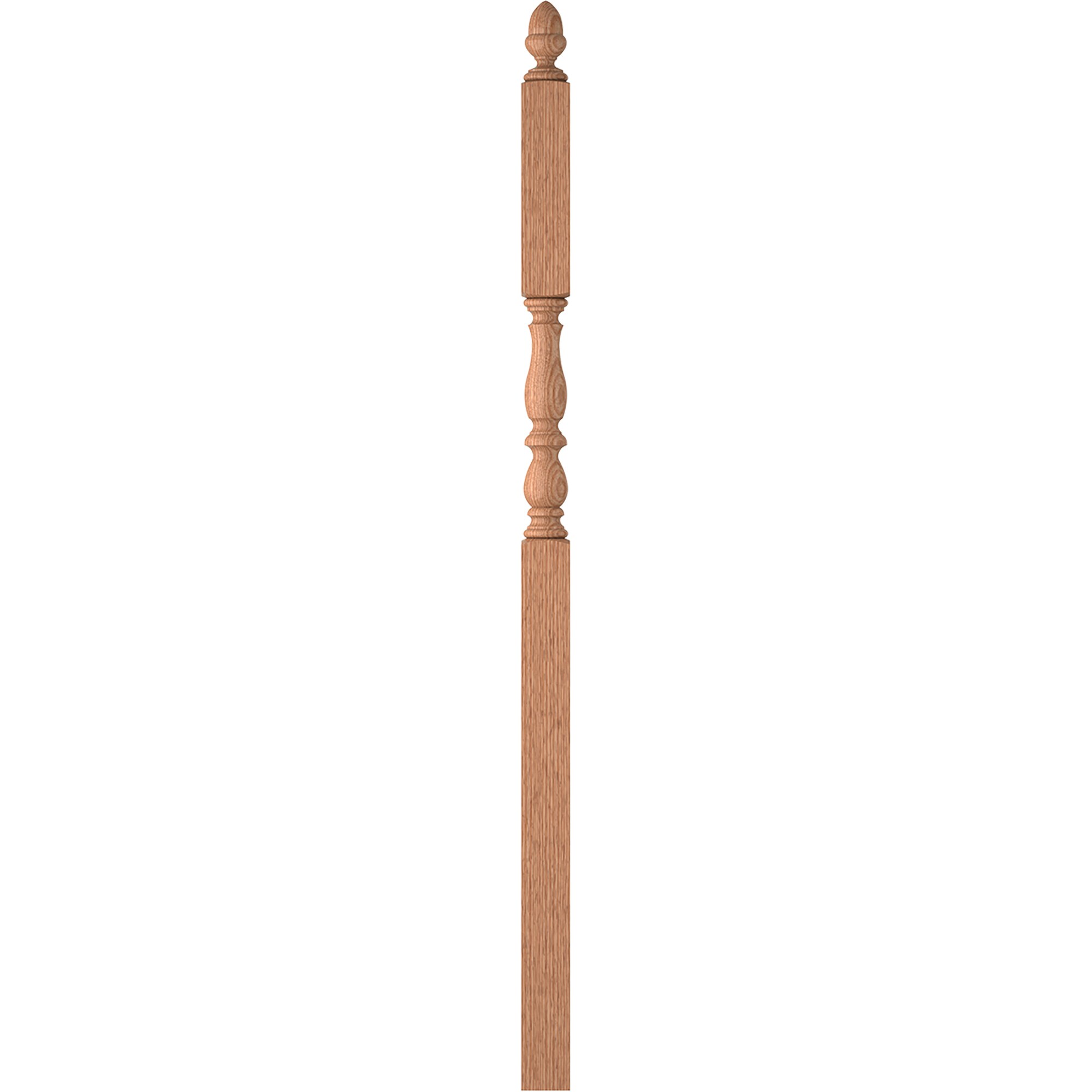 L.J. Smith Stair Systems LJP-3946-O Harbor 3.25-in x 72.6875-in Unfinished Red oak Intermediate Stair Newel Post