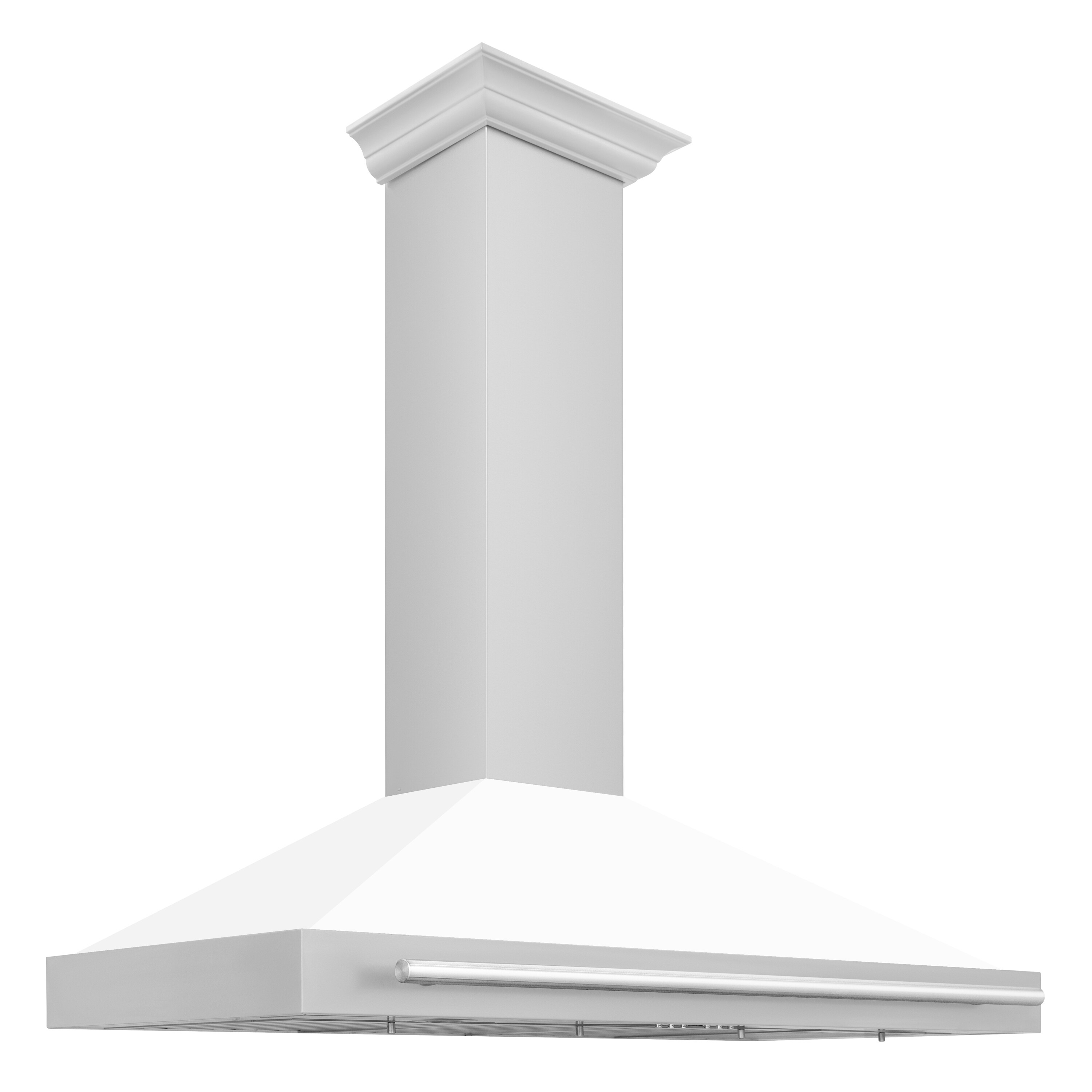 ZLINE KITCHEN & BATH KB4STX-WM-48 48 inch Convertible 400-CFM Recirculating Stainless Steel with White Matte Shell and Stainless Steel Handle Wall-Mounted Range Hood