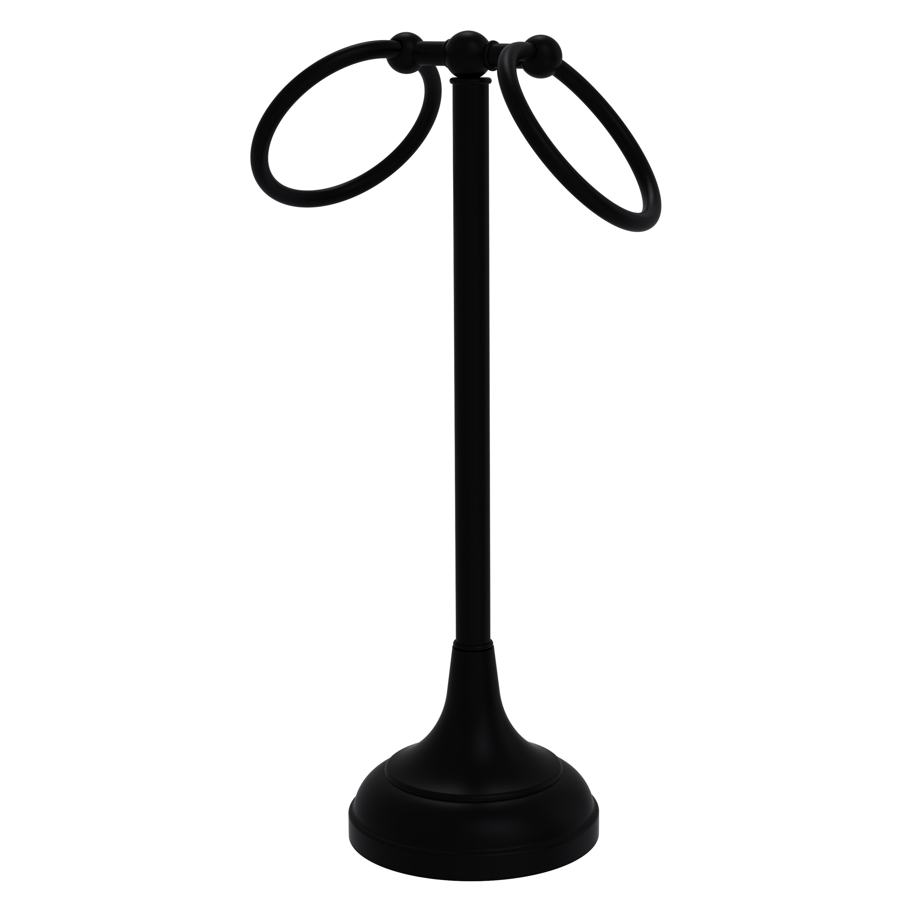 Allied Brass TR-12-BKM Tribecca Matte Black Freestanding countertop Double Towel Ring