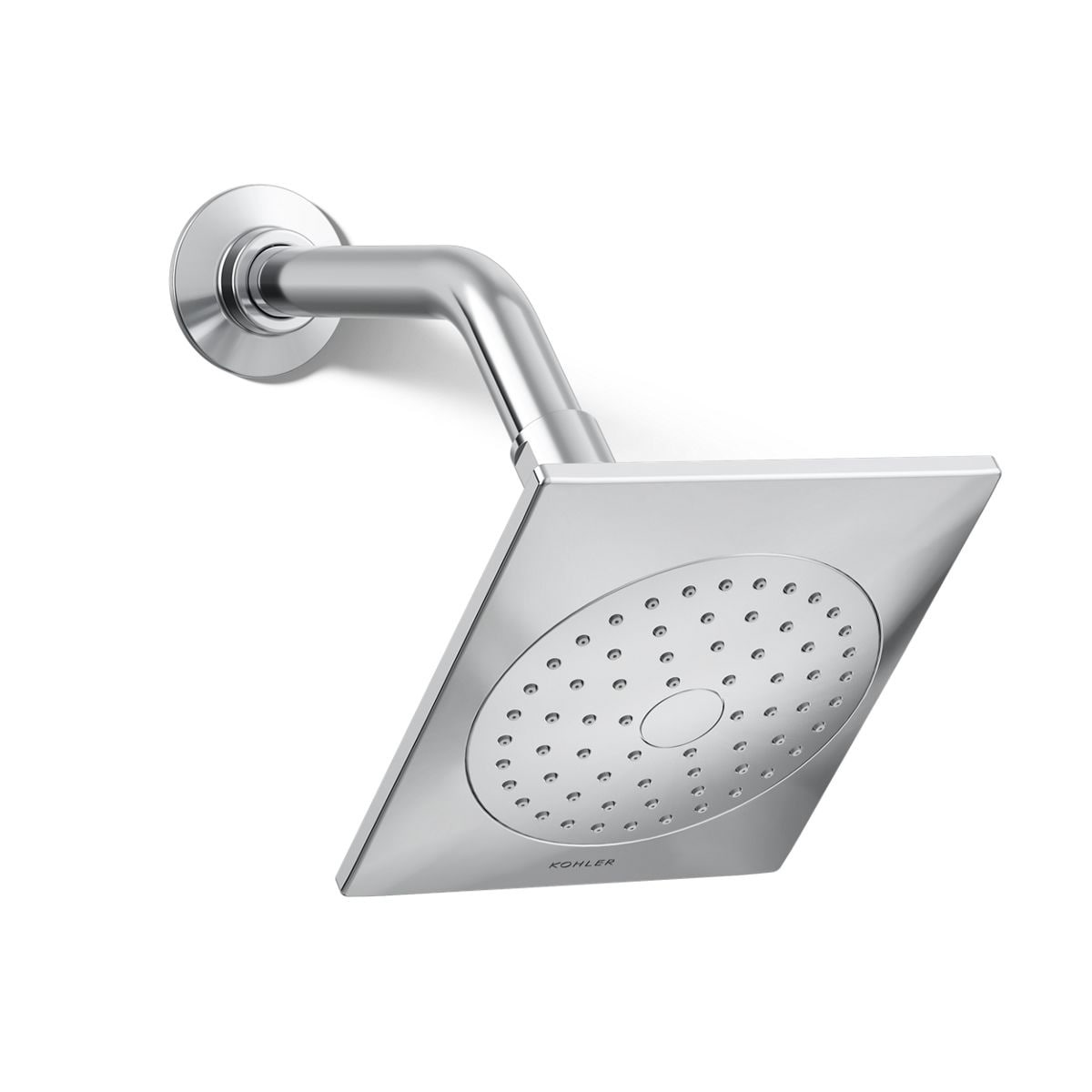 KOHLER 14786-CP Loure 1 -Spray Polished Chrome 5.25-in Rectangle Fixed Shower Head 2.5 GPM