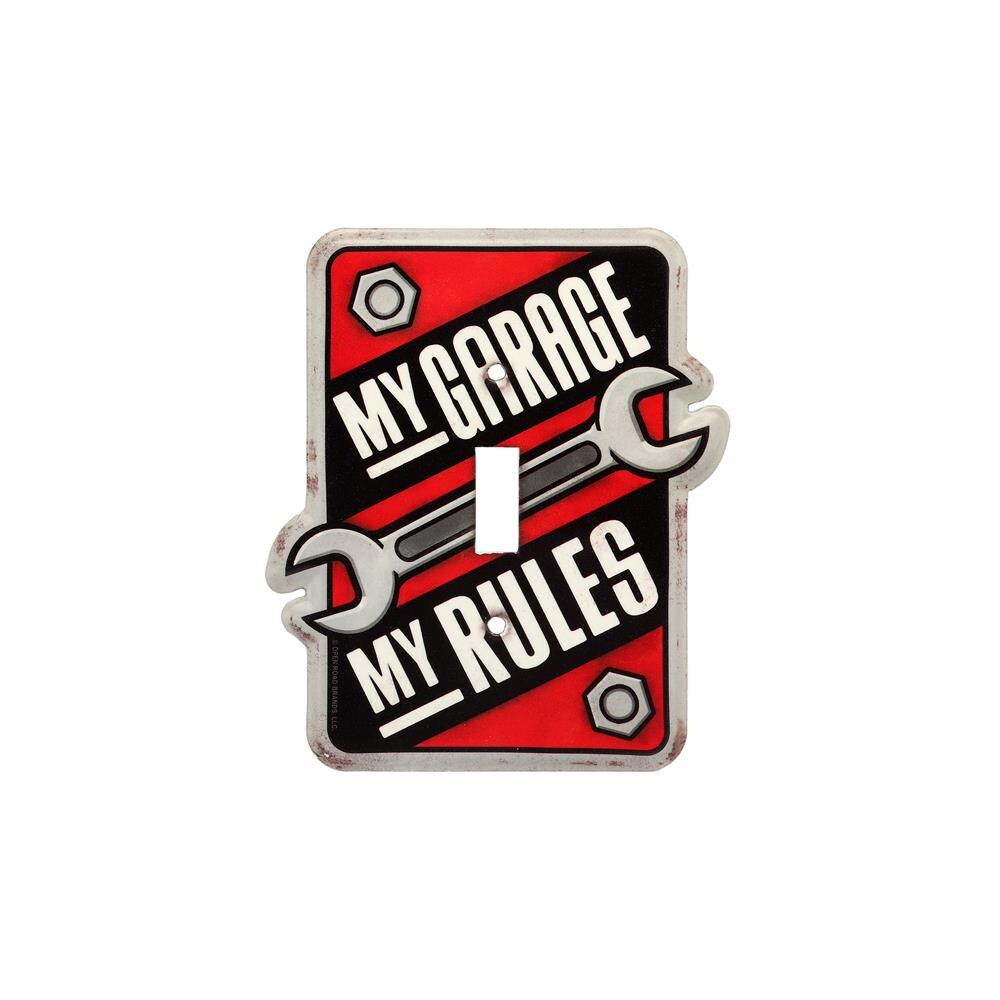 Open Road Brands 90169075 S My Garage My Rules Rustic Tin Switch Plate At Lowes Com