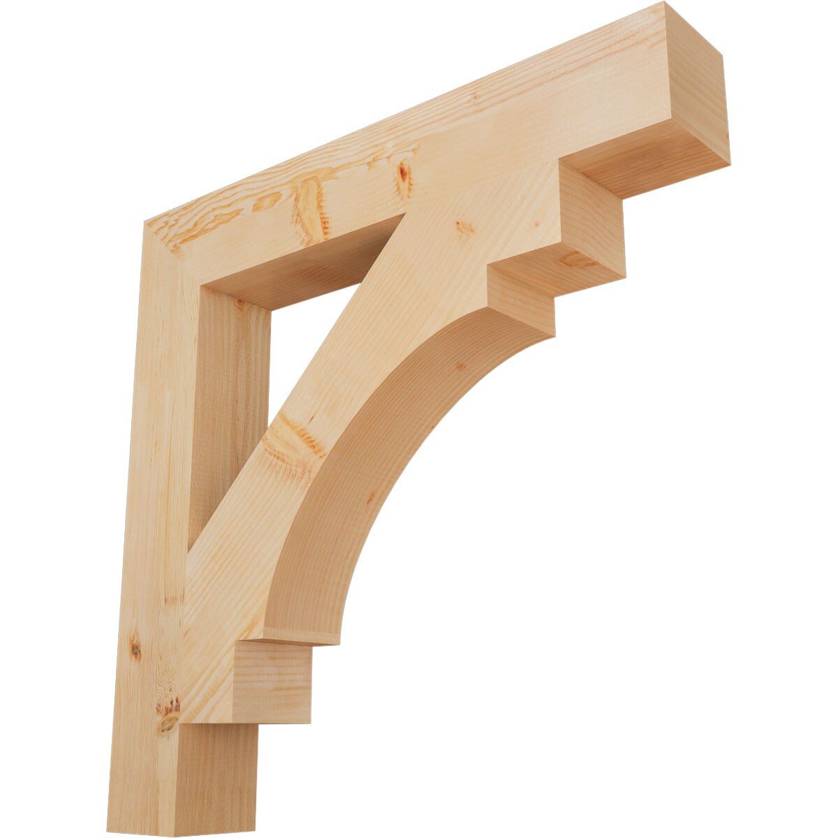 Ekena Millwork BKT06X38X38MRC05SDF Merced block smooth 5-1/2-in x 38-in x 38-in Douglas fir Brown Wood Standard bracket