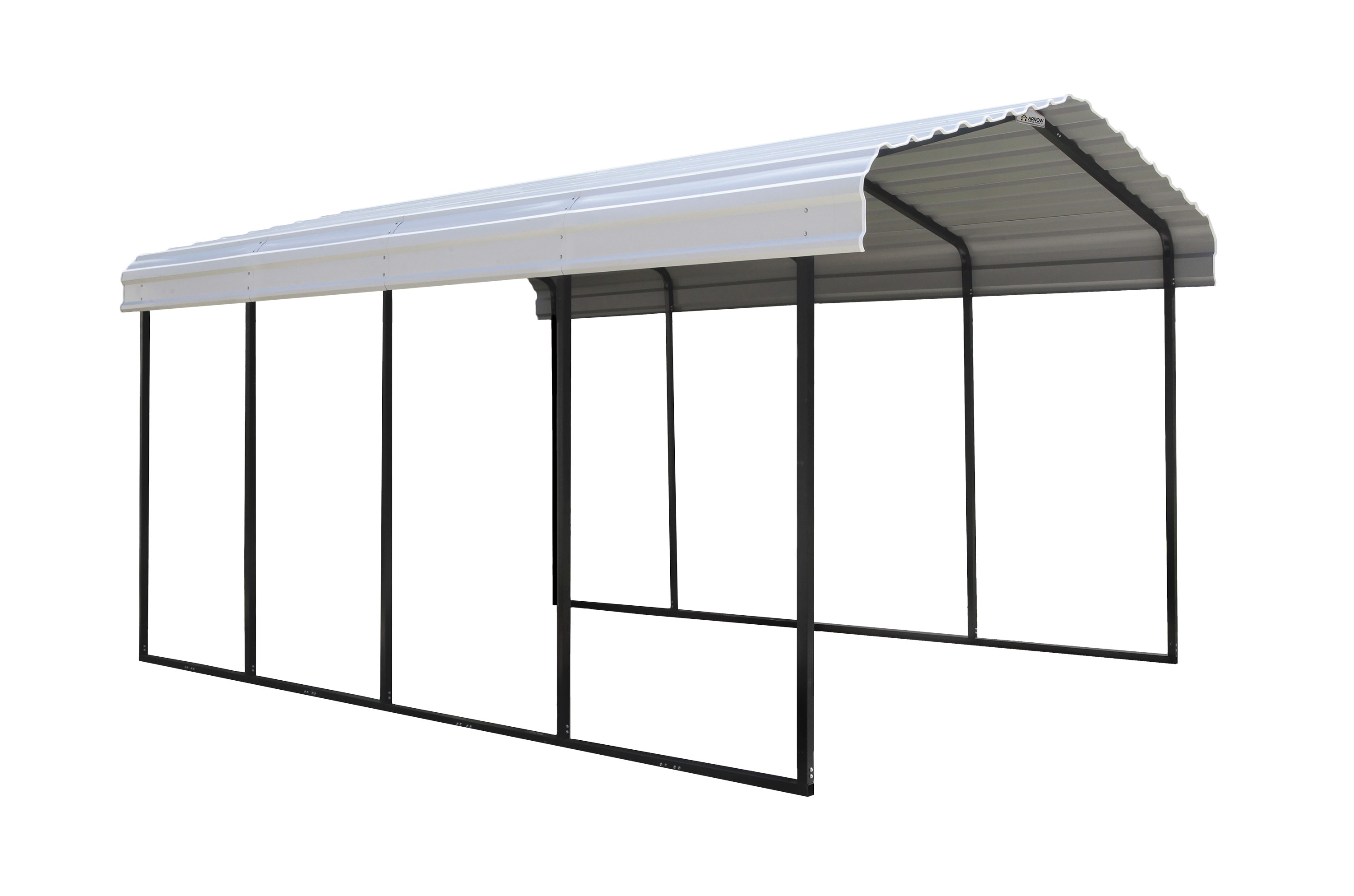 Arrow CPH122009 12-ft W x 20-ft L x 9-ft H Eggshell Metal Carport with Metal Roof