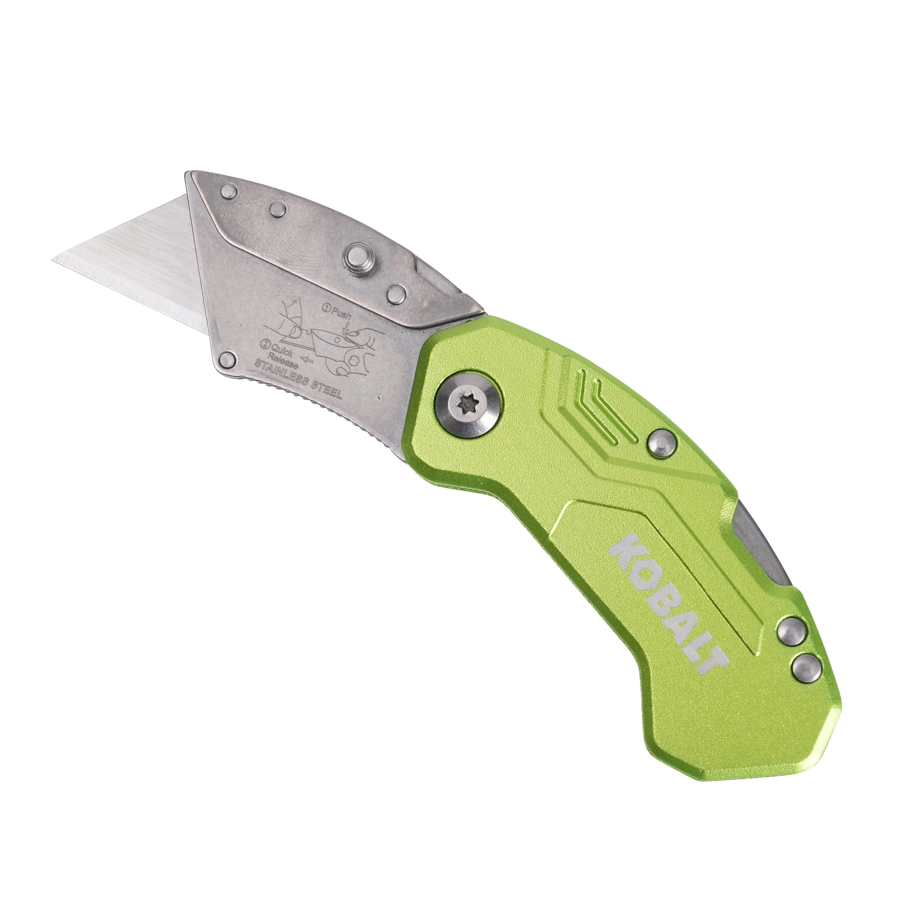 Kobalt 55922 High-vis Pocket Lockback 3/4-in 1 -Blade Folding Utility Knife