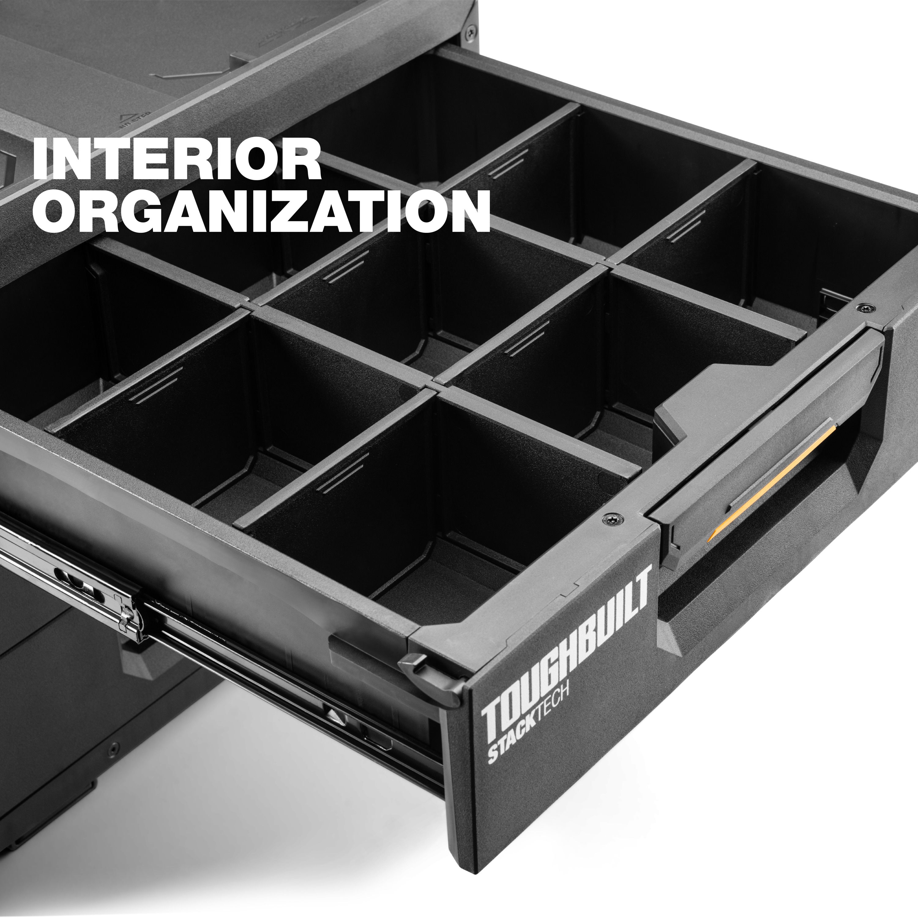 TOUGHBUILT STACKTECH XL 21-in Ball-bearing 3-Drawer Black Plastic/Metal Tool  Box in the Portable Tool Boxes department at