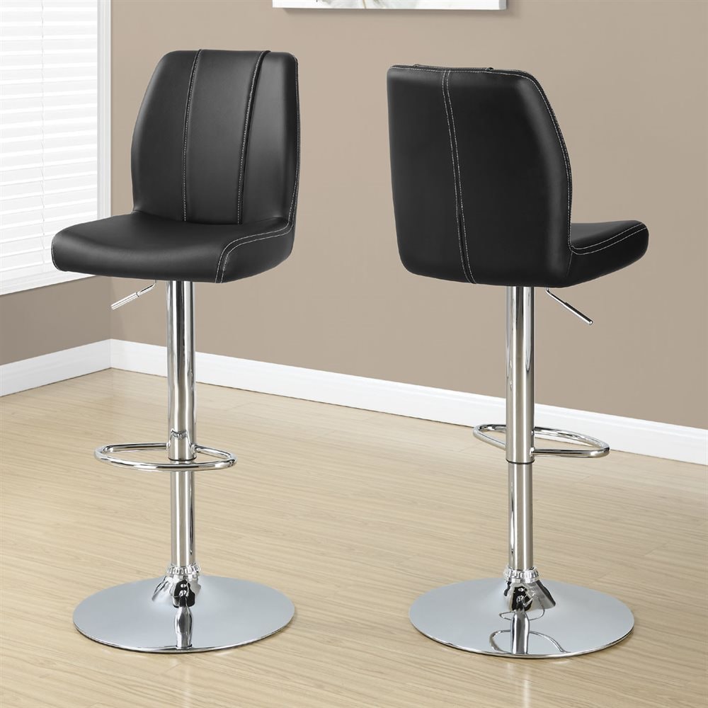 Monarch Specialties Set of 2 Chrome Bar Stools in the Bar Stools ...