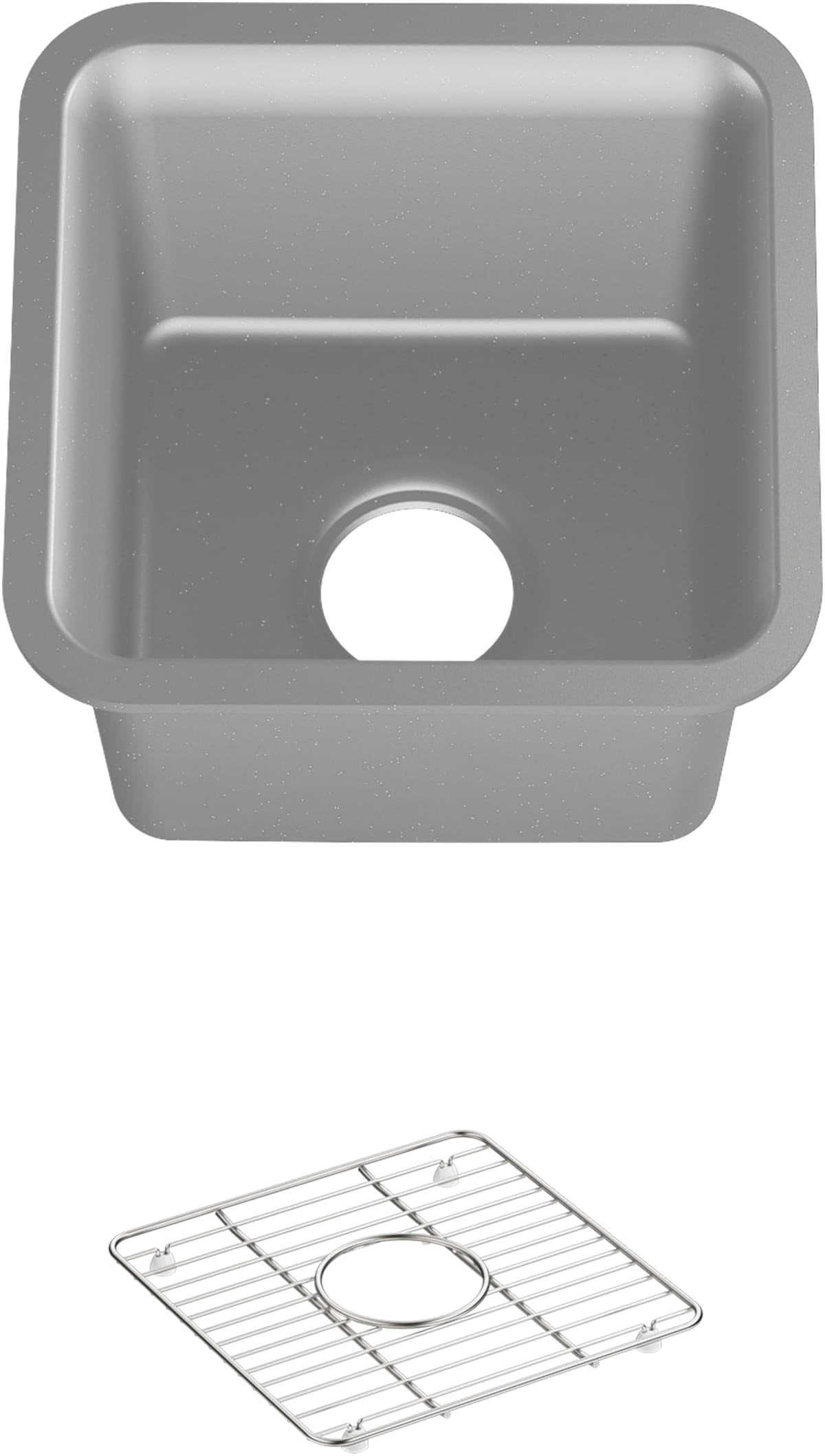 KOHLER 8223-CM4 Cairn Undermount 15.5-in x 15.5-in Composite Single bowl Kitchen Sink