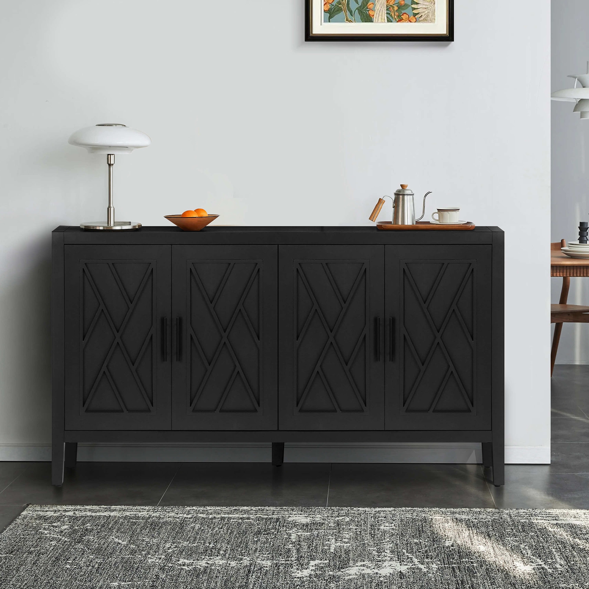 Bybafun YD2400038 Contemporary/Modern Black Sideboard