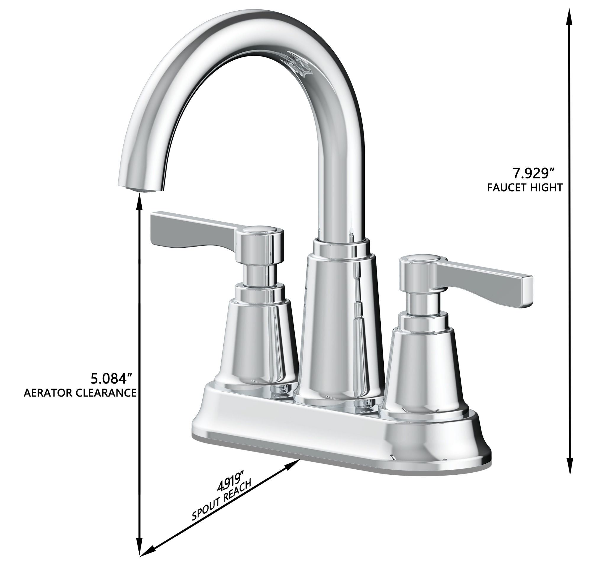 allen + roth Townley Polished Chrome 4-in centerset 2-Handle WaterSense ...