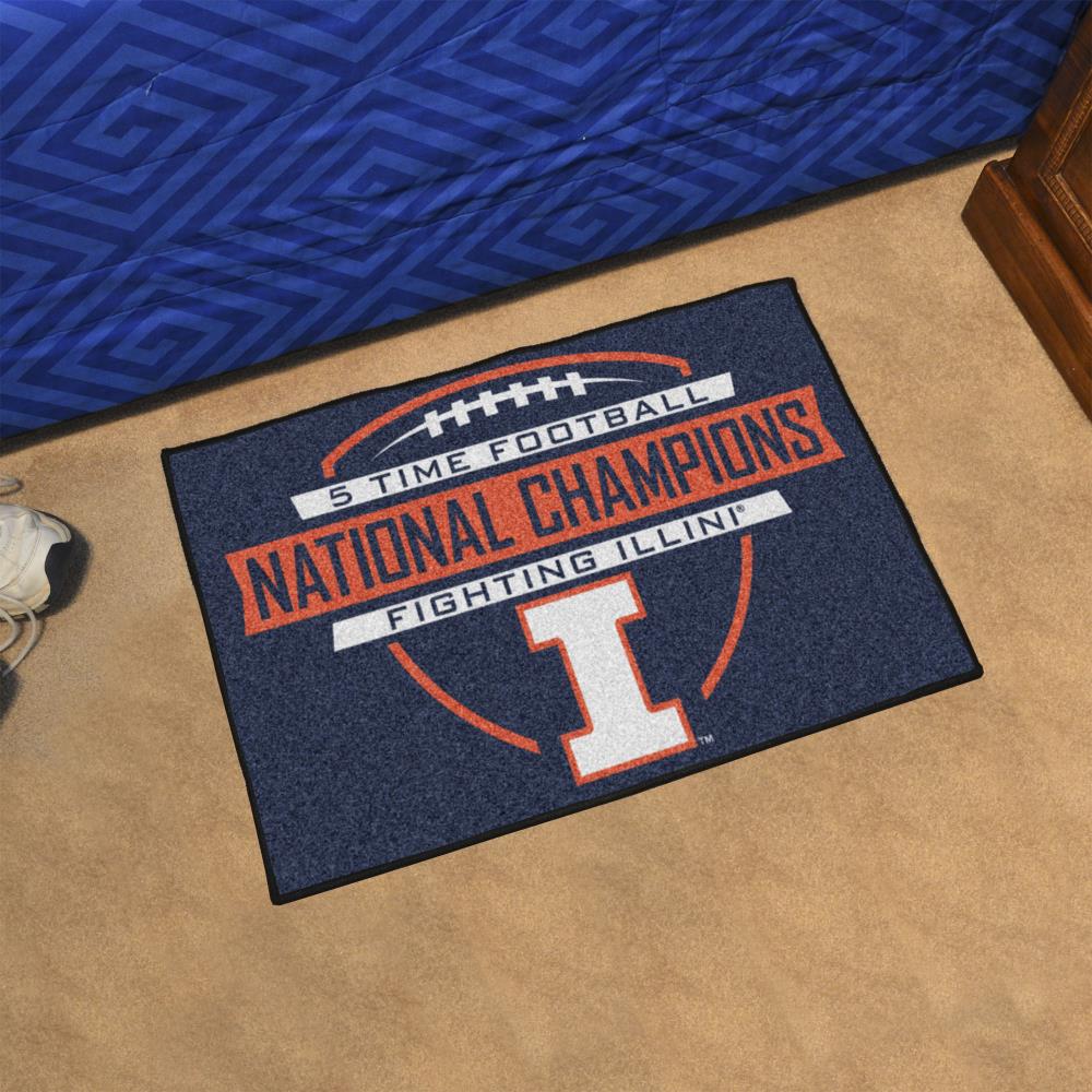 FANMATS Illinois Fighting Illini 1-1/2-ft x 2-1/2-ft Navy Rectangular ...