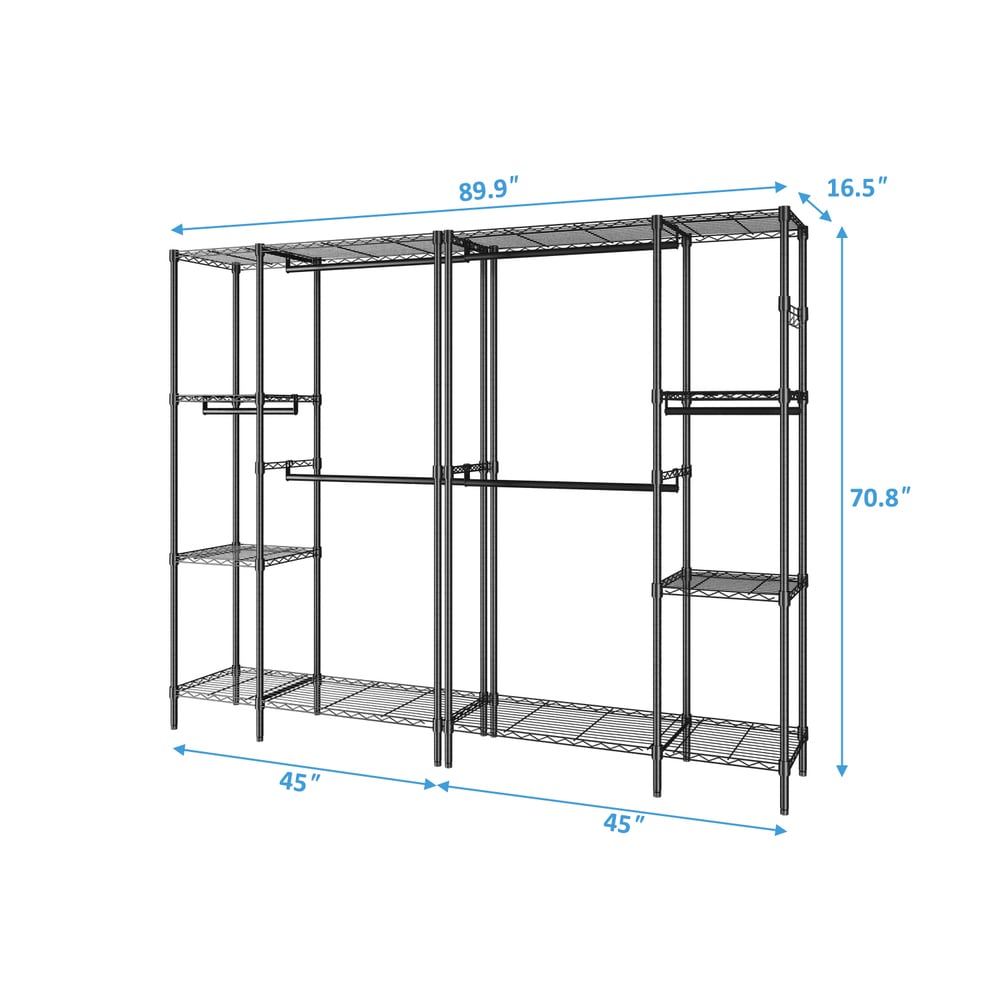 Winado Black Steel Clothing Rack LO1G52001811 at Lowes.com