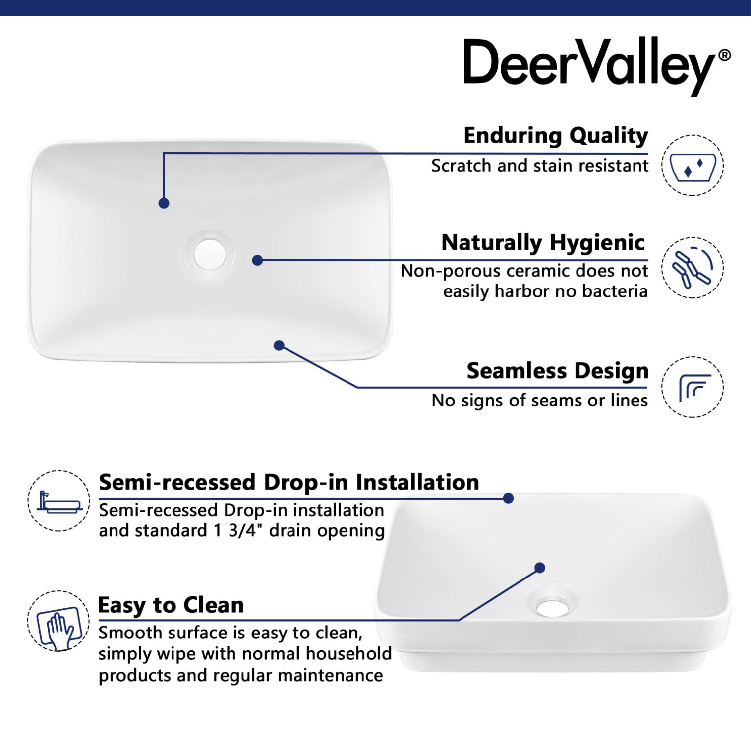 DeerValley DV-1V0047 Bath-Sink - View #3