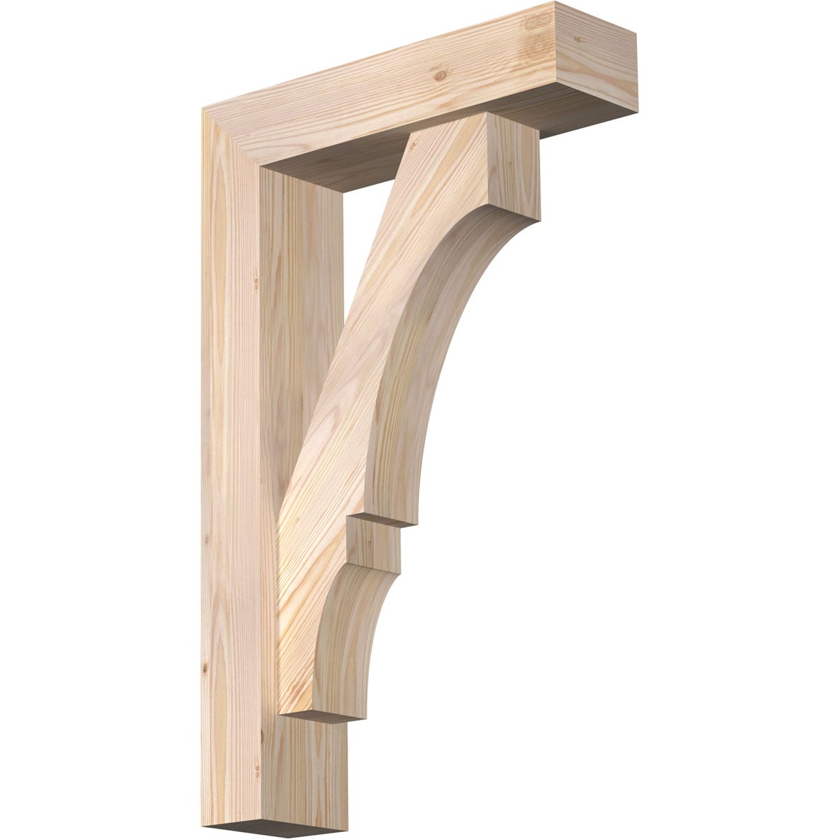Ekena Millwork 1462140 Balboa Block Smooth Bracket with Offset Brace 5-1/2-in x 20-in x 32-in Douglas fir Brown Wood Standard bracket