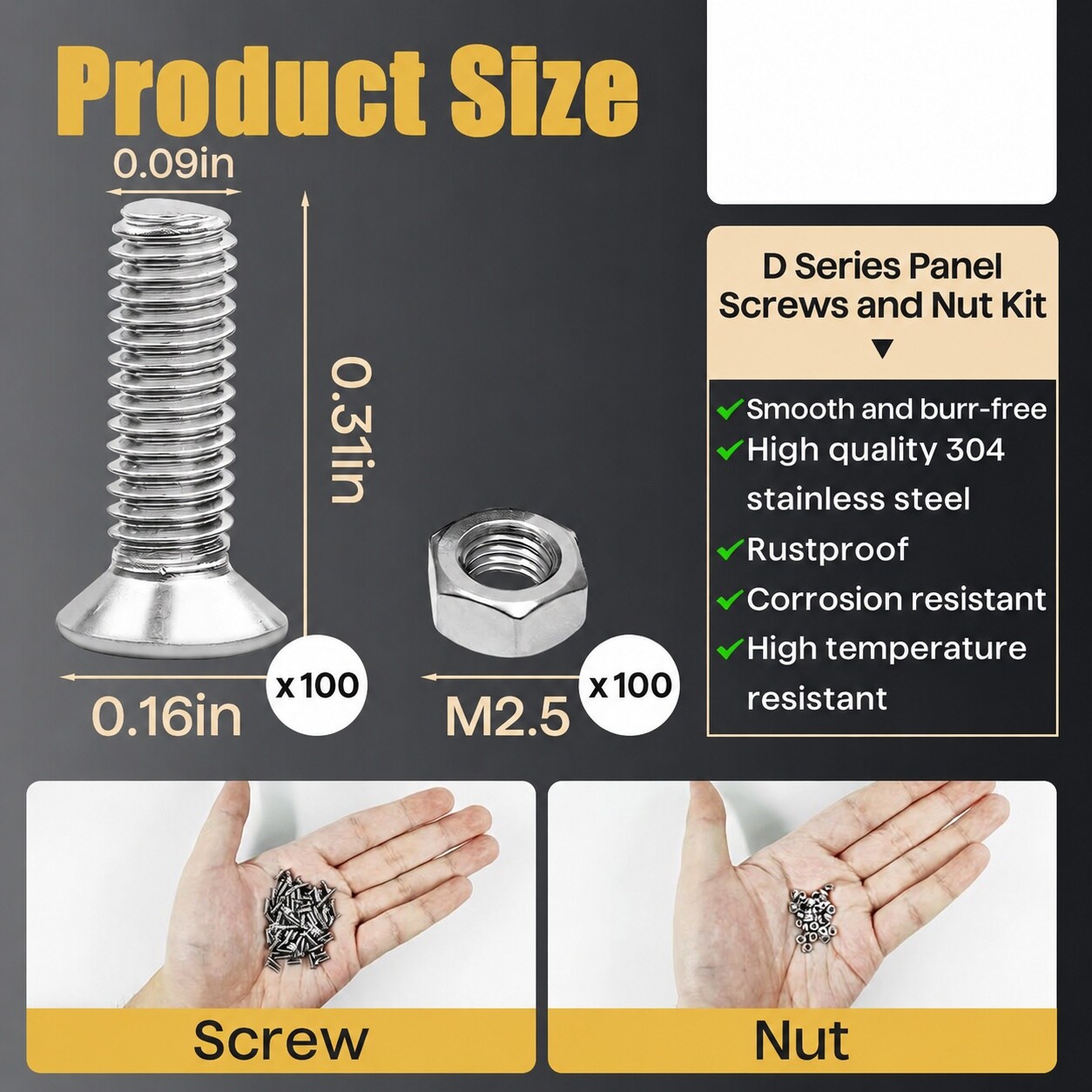 SenQWFa LDC0827C230 Metric-Machine-Screws - View #2