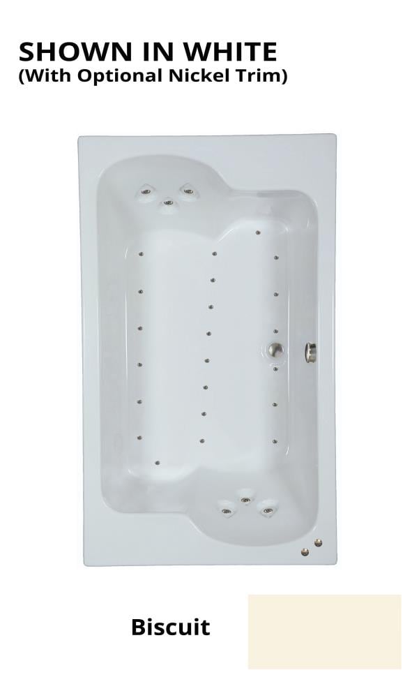 WaterTECH A7243 BISCUIT Designer 42.75-in x 71.75-in Biscuit Acrylic Drop-In Air Bath (Center Drain)