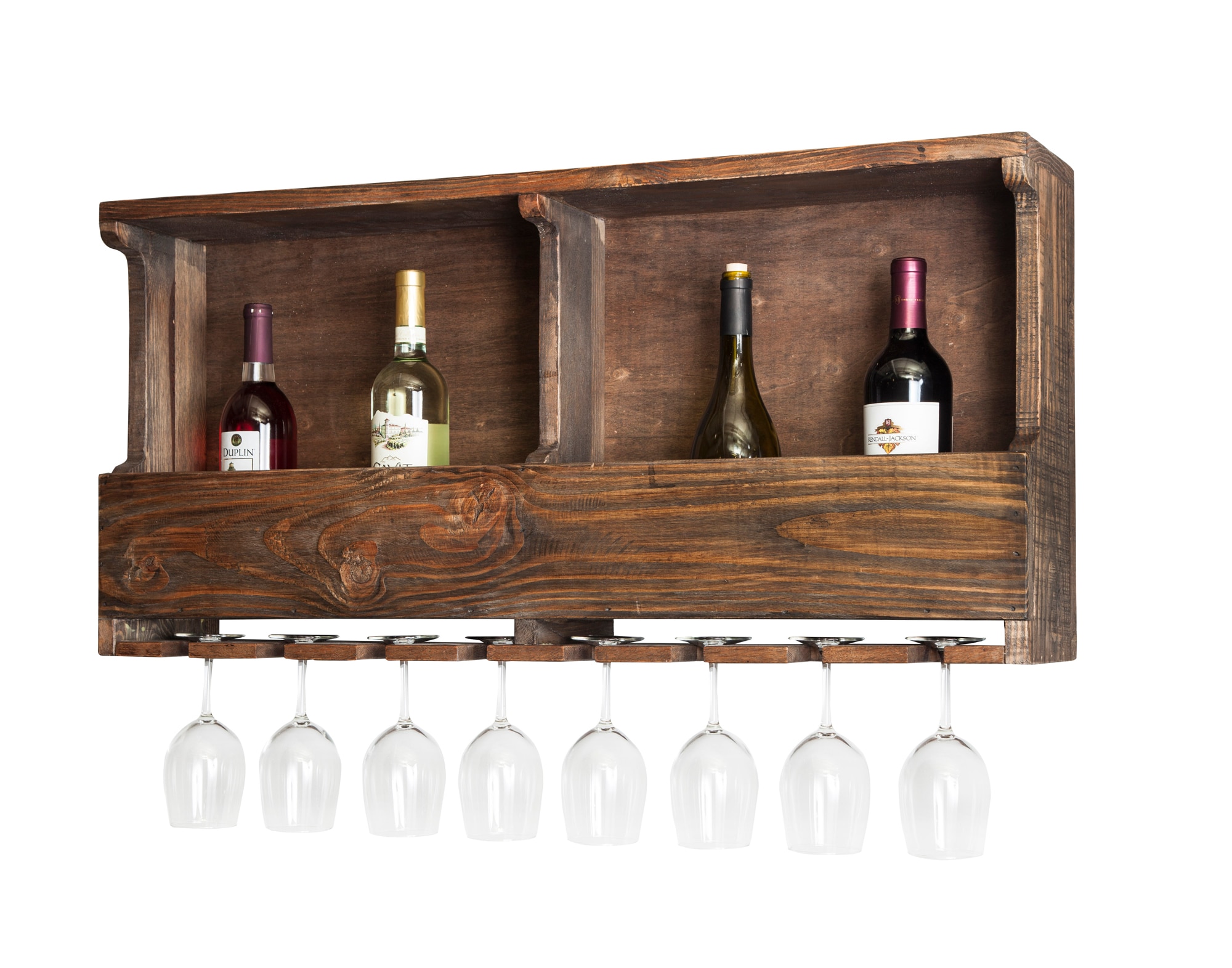 Rustic Wall Mounted Wine Rack Wines and Spirits Shelf Farmhouse Wine Storage