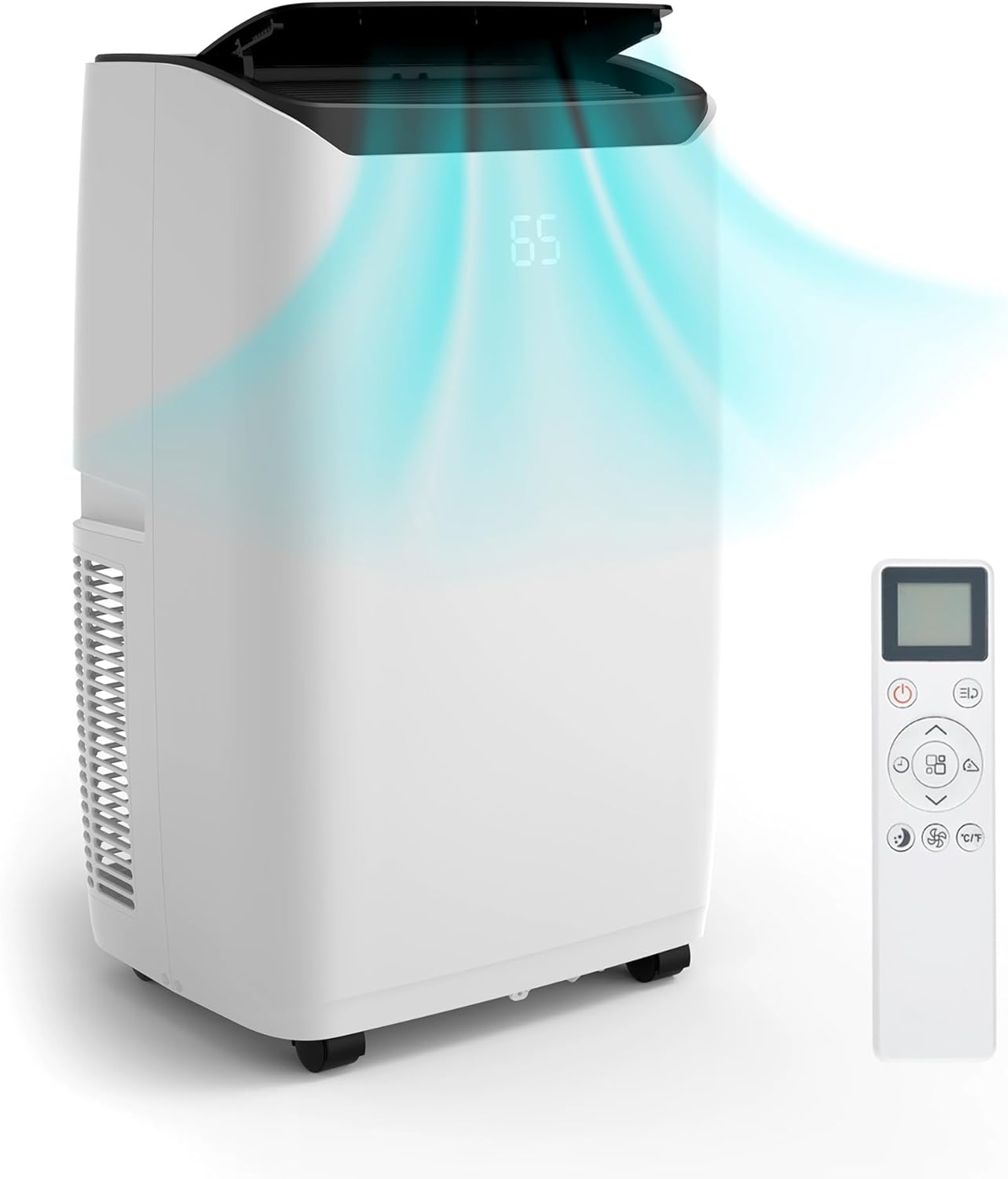 Qeetex LXLS2-PHO-10HZM6BS 14000 BTU Portable Air Conditioner for 750 Sq Ft Quiet 45dB 3 in 1 AC Cool Fan Dehumidifier Eco Smart Remote 24 Hour Timer Window Kit Easy Install