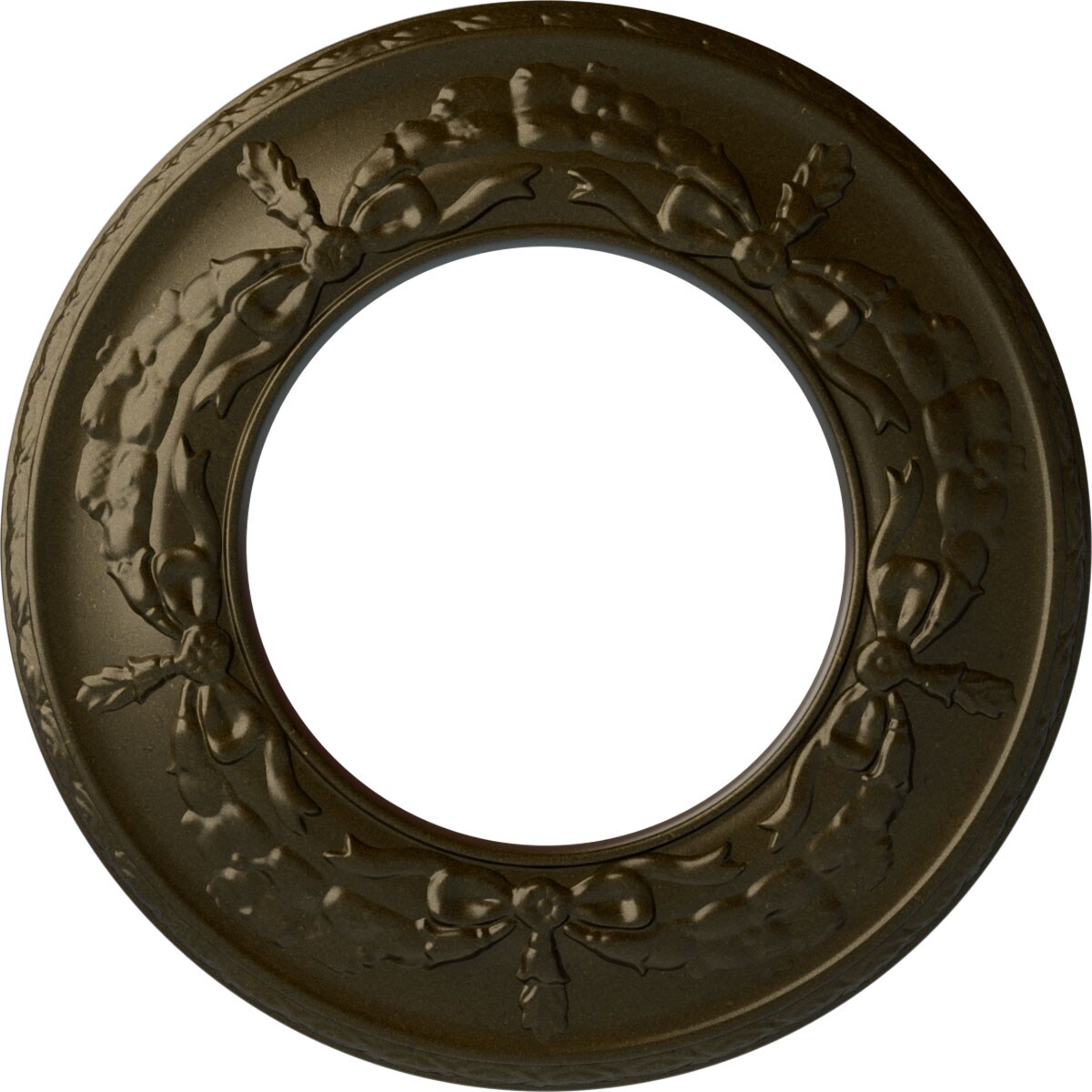 Ekena Millwork CM13SAGGS Salem 13.25-in W x 13.25-in L Painted Green Gold Polyurethane Whole Ceiling Medallion