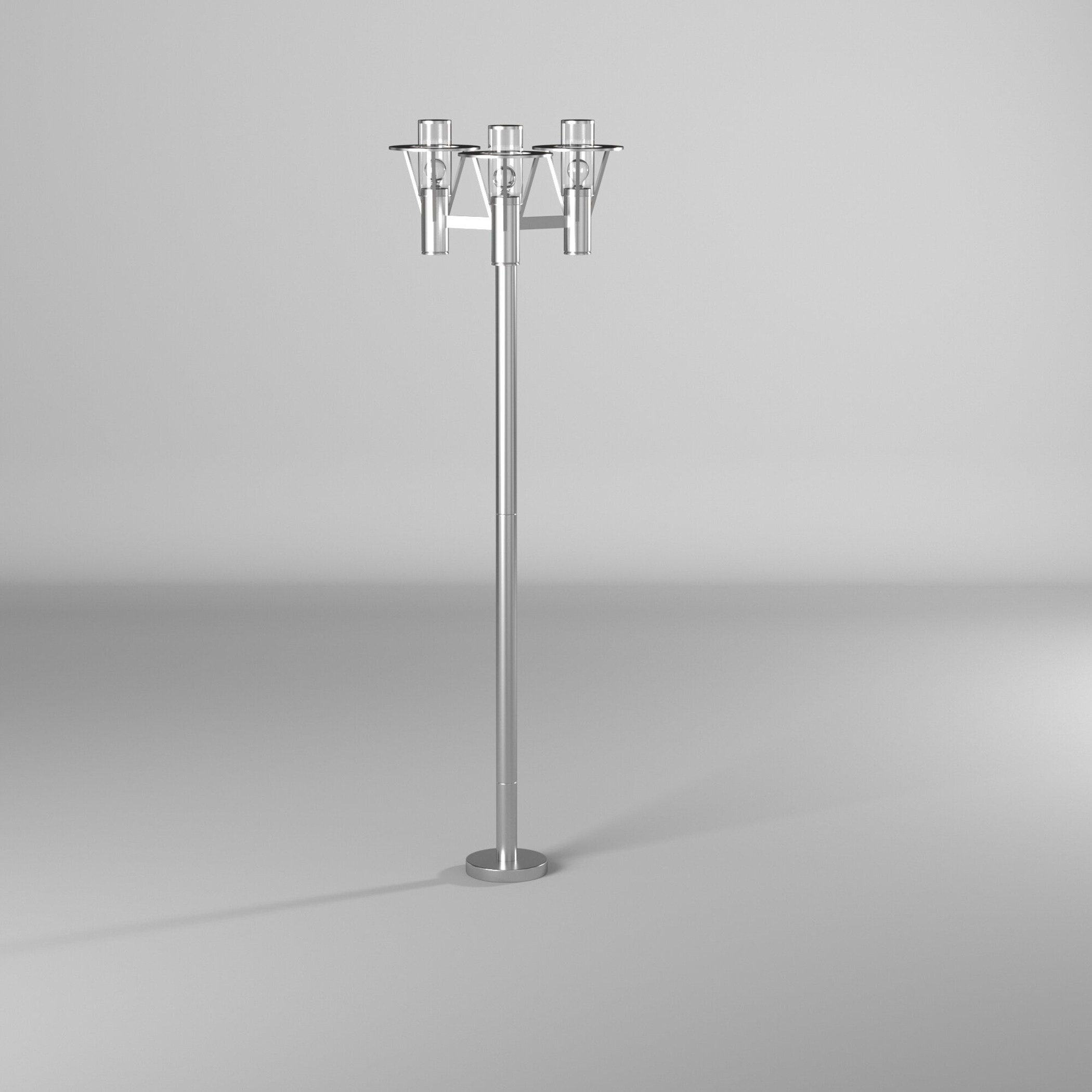 Belfast Modern Stainless Steel 86.75" Outdoor Lamp with Clear Glass