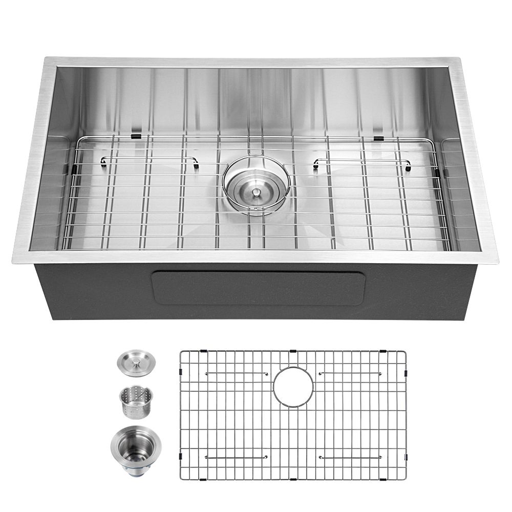 Tatayosi Undermount Sink Stainless Steel 18 Gauge Single Bowl Kitchen Sink Basin with Strainer or Home Kitchen/Prep Area