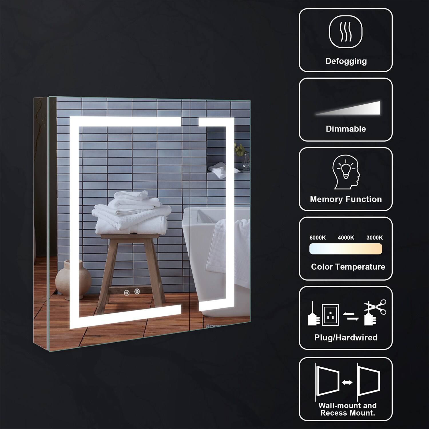 WELLFOR KAFMC4F2-4836 Bathroom-Medicine-Cabinets - View #10