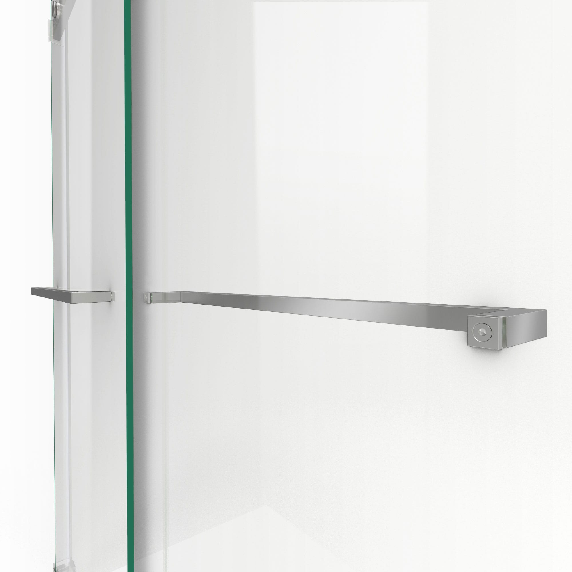 Essence Frameless Brushed Nickel Sliding Shower Door with Clear Glass