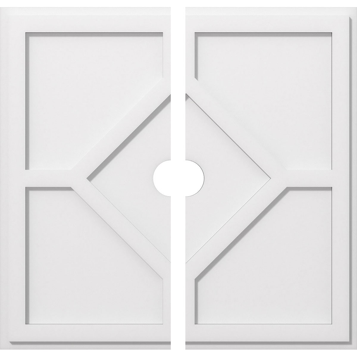 Ekena Millwork CMP28EY2-03000 Embry 28-in W x 28-in L Contemporary White PVC Split Ceiling Medallion