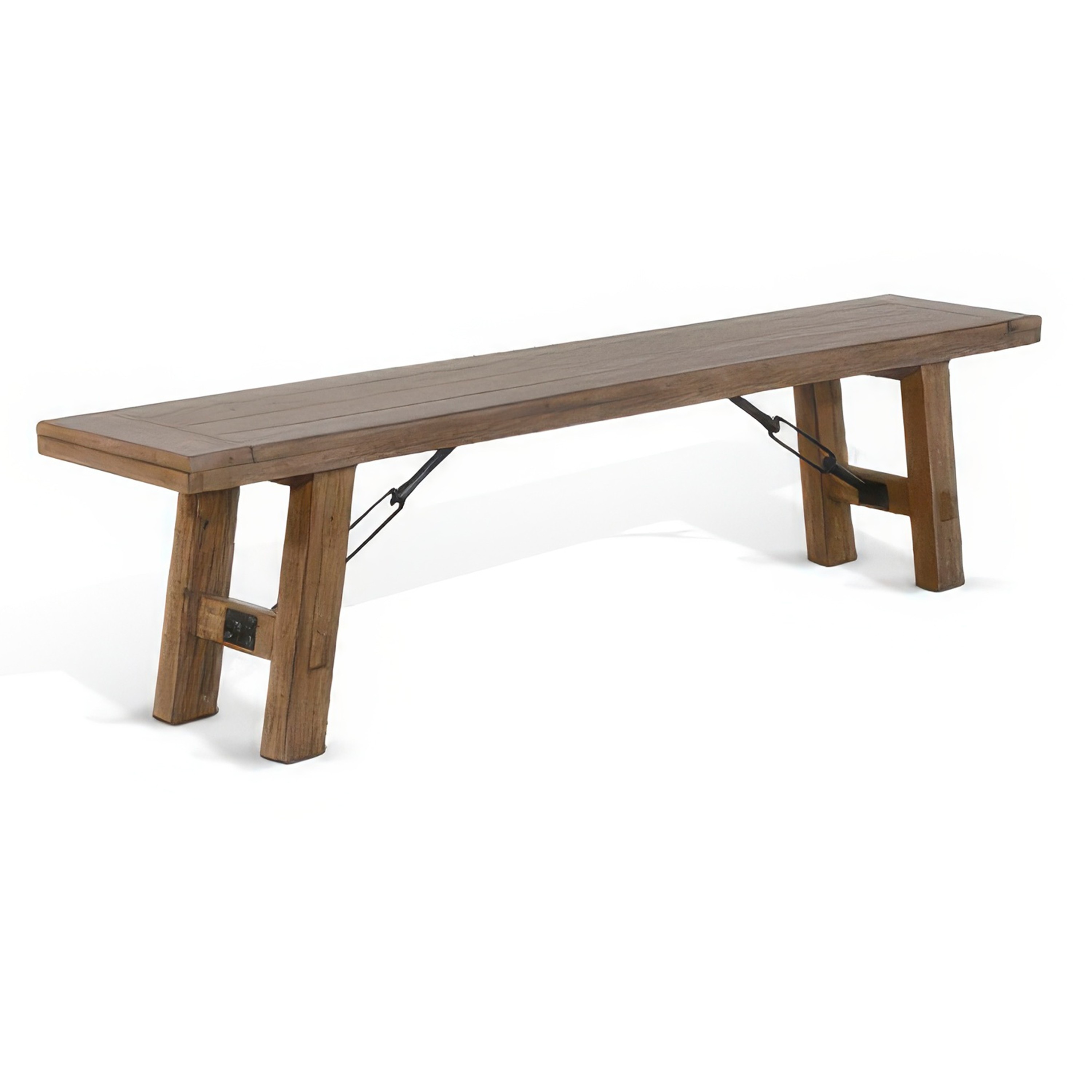 Benzara Yael 72 in. Brown and Black Entryway Dining Bench with Turnbuckle