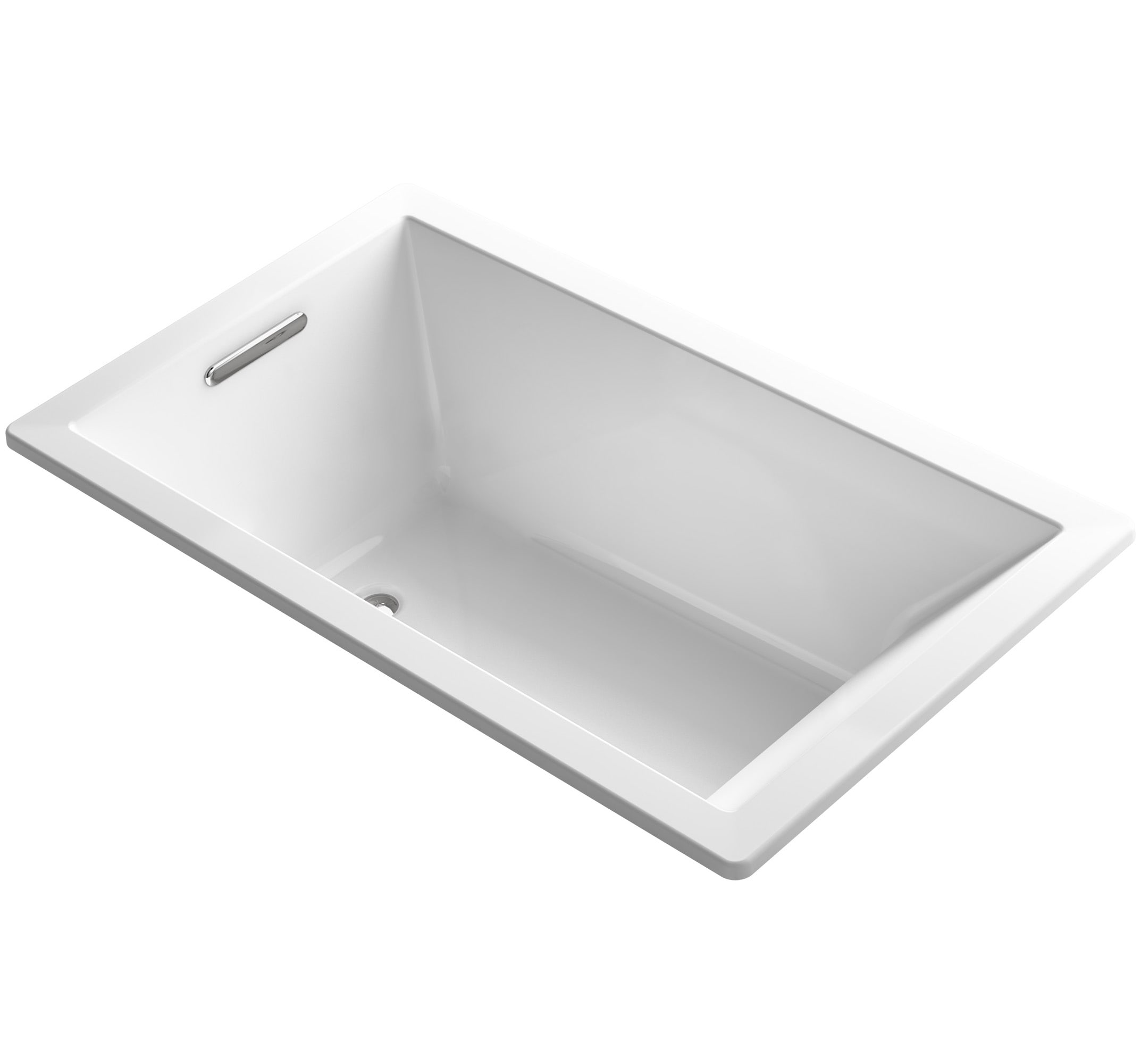 KOHLER 1848-0 Underscore 36.0-Inches x 60.0-Inches White Acrylic Rectangular Drop-in Bathtub ( Reversible Drain )