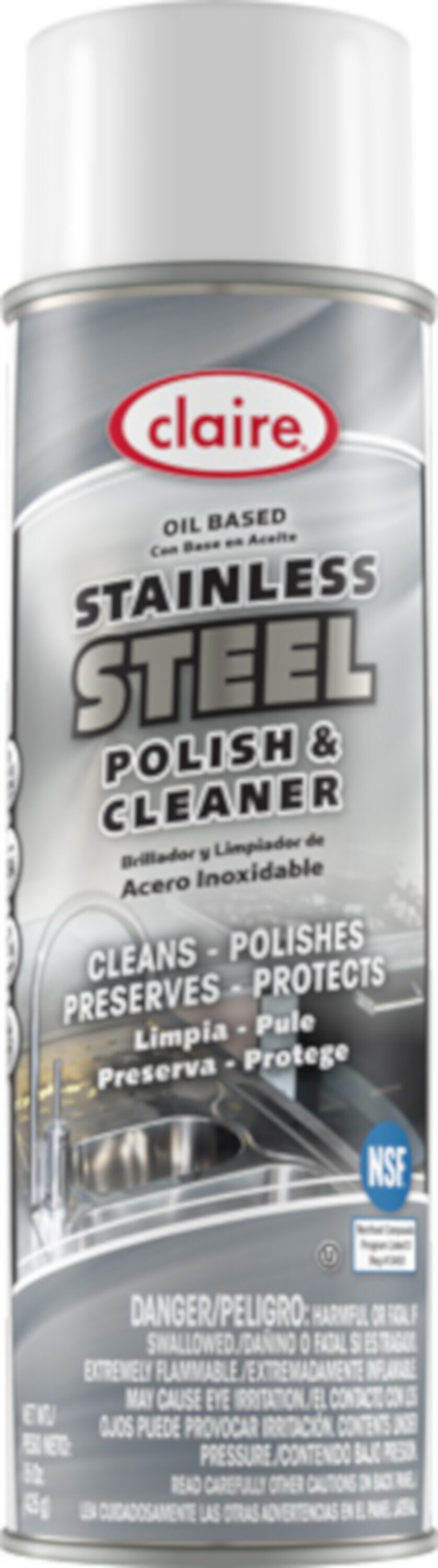 Claire 518022 20-oz Lemon Stainless Steel Cleaner