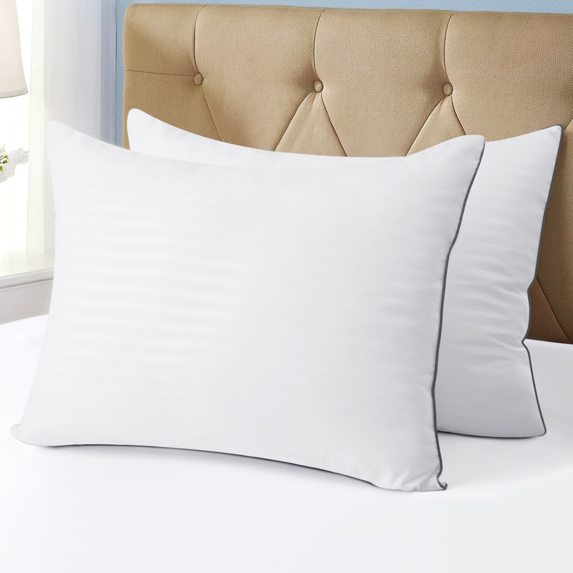 JEAREY JE-CTGT-GY-T 2 -Pack Queen Soft Cotton Bed Pillow