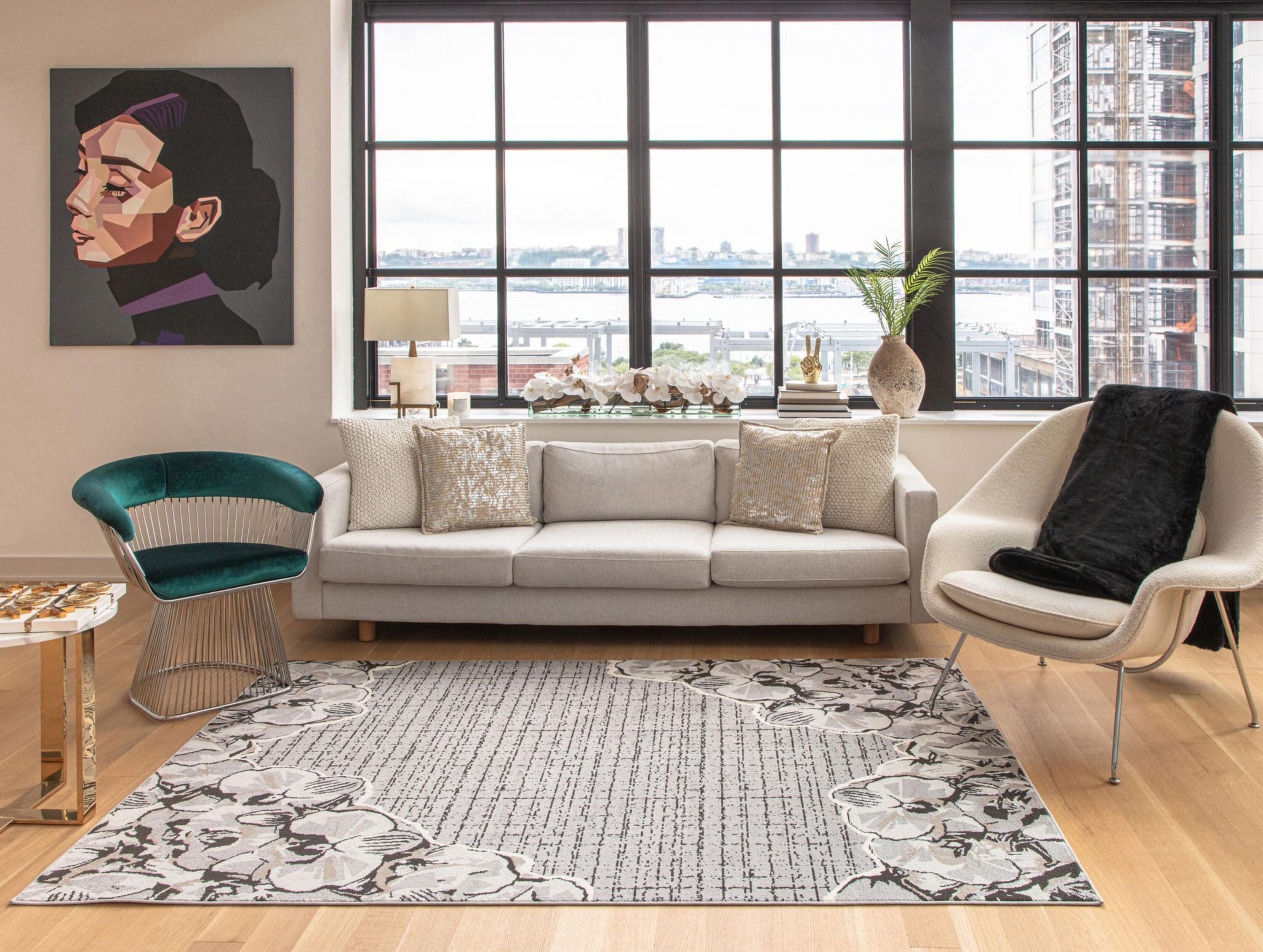 Vera Gray Tufted Floral 5' x 7' Area Rug