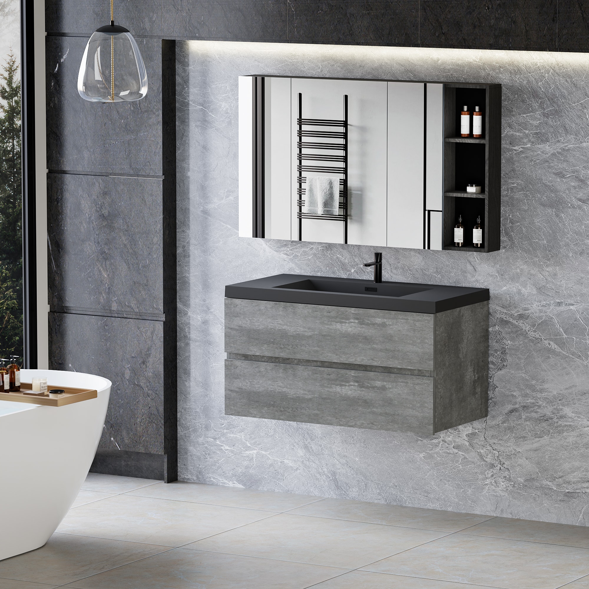 CASAINC WF-JMJ-BCB 1336L WH Bath-Vanity-Combo - View #4