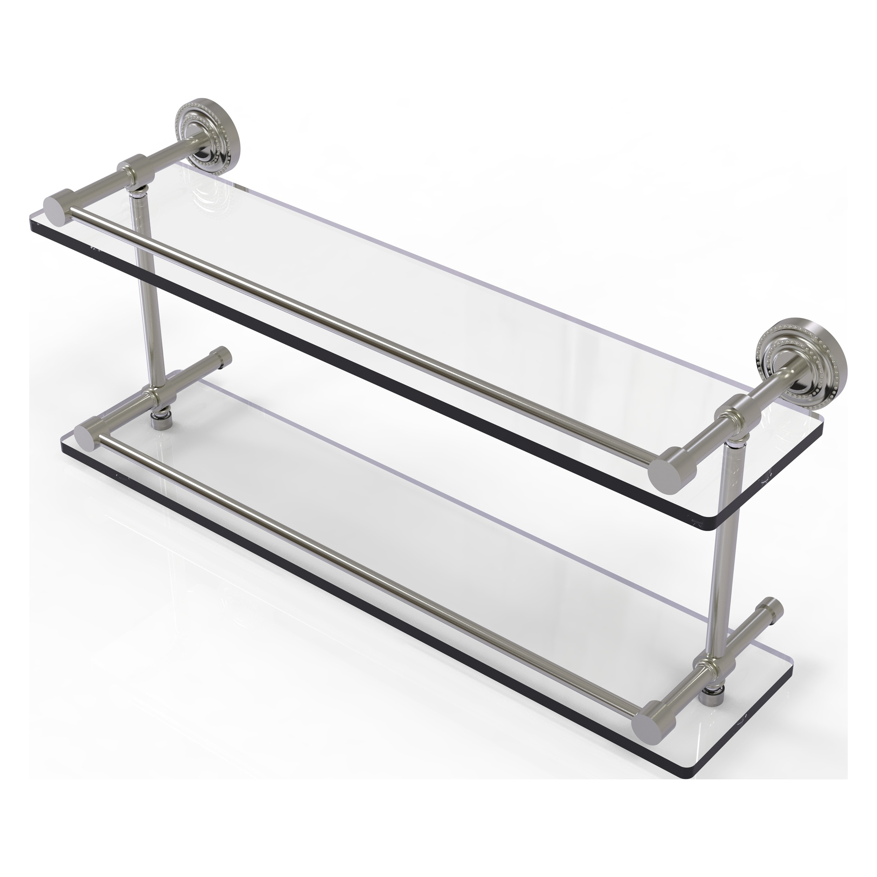 Allied Brass DT-2-22-GAL-SN Dottingham Satin Nickel 2 -Tier Wall mount Bathroom Shelf ( 22-in x 8-in x 5-in )