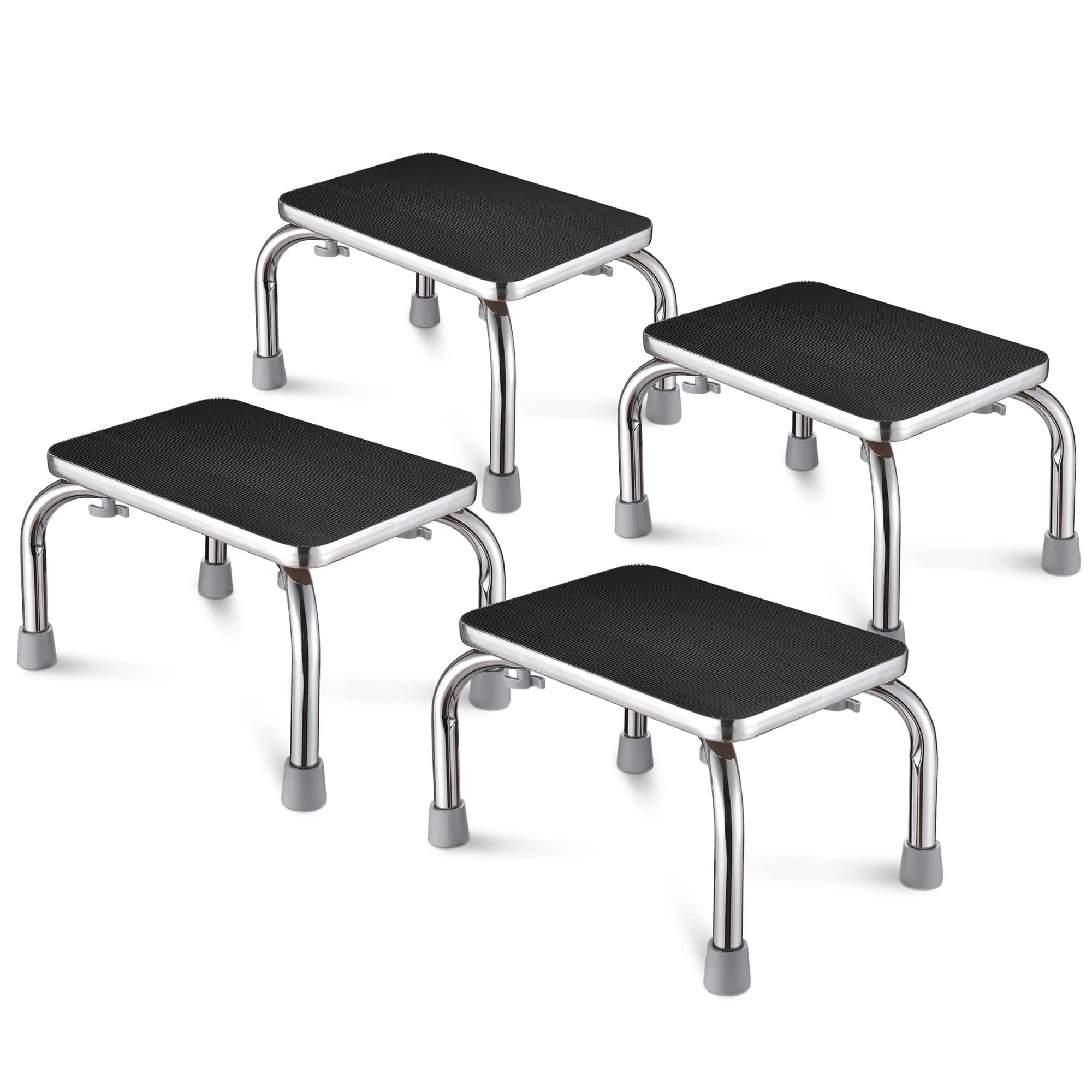 Yescom 38FST001-NH-06X4-LO Set of 4 Medical Steel Step Stool Anti-Slip Platform Footstool for Seniors Kids