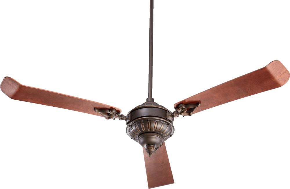 Quorum International 27603-86 Brewster 60-in Oiled Bronze with Distressed Vintage Walnut Blades Propeller Ceiling Fan Without Light - Remote Included ( 3 -Blade )