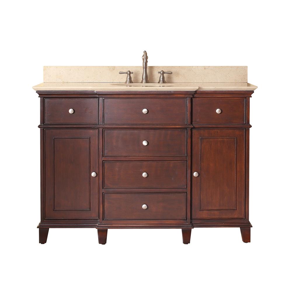 Avanity Windsor 49 In Walnut Undermount Single Sink Bathroom Vanity With Beige Top At 0842