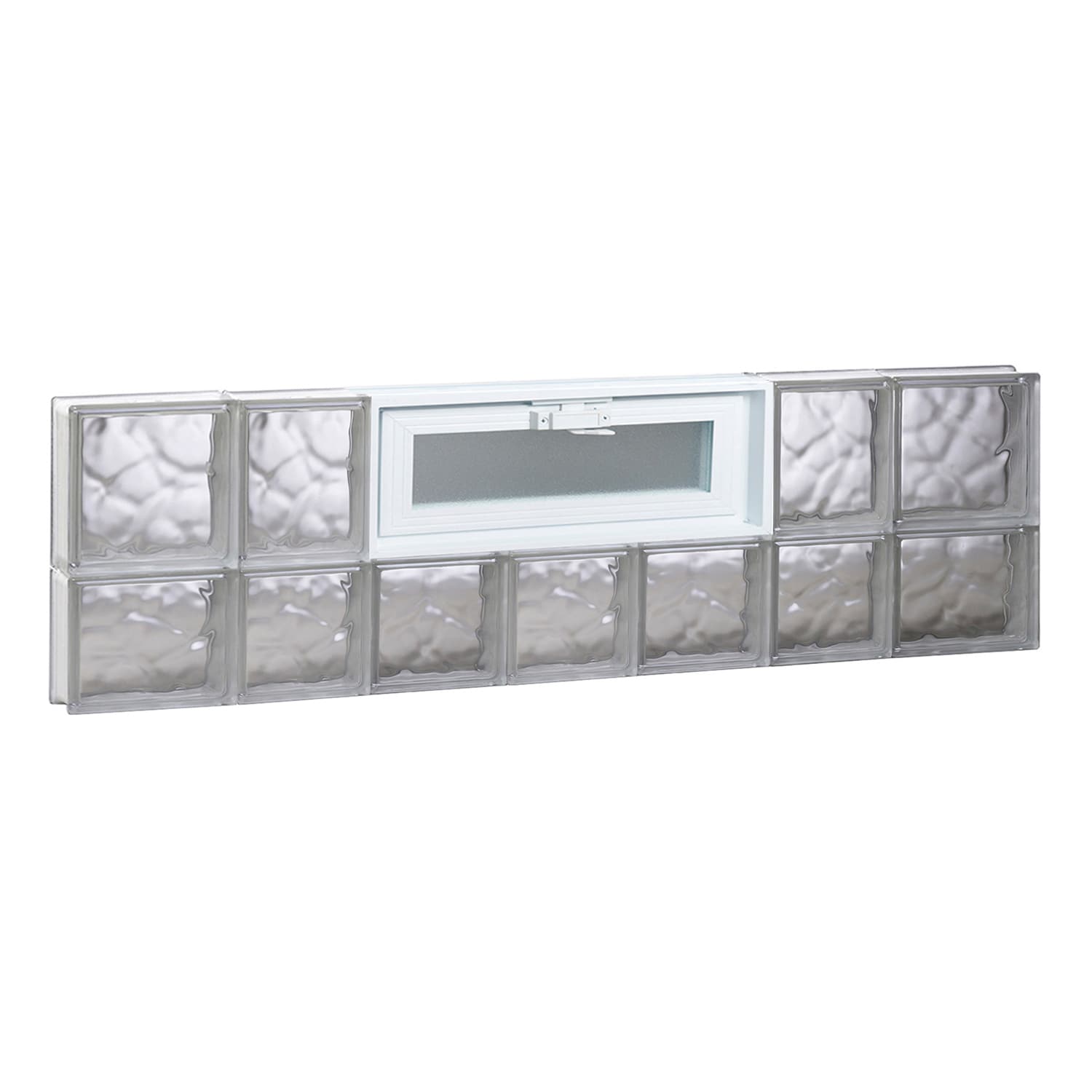 REDI2SET V4614DC Wavy Glass 44-1/4-in x 13-1/2-in Frameless Replacement Vented Glass Block Window