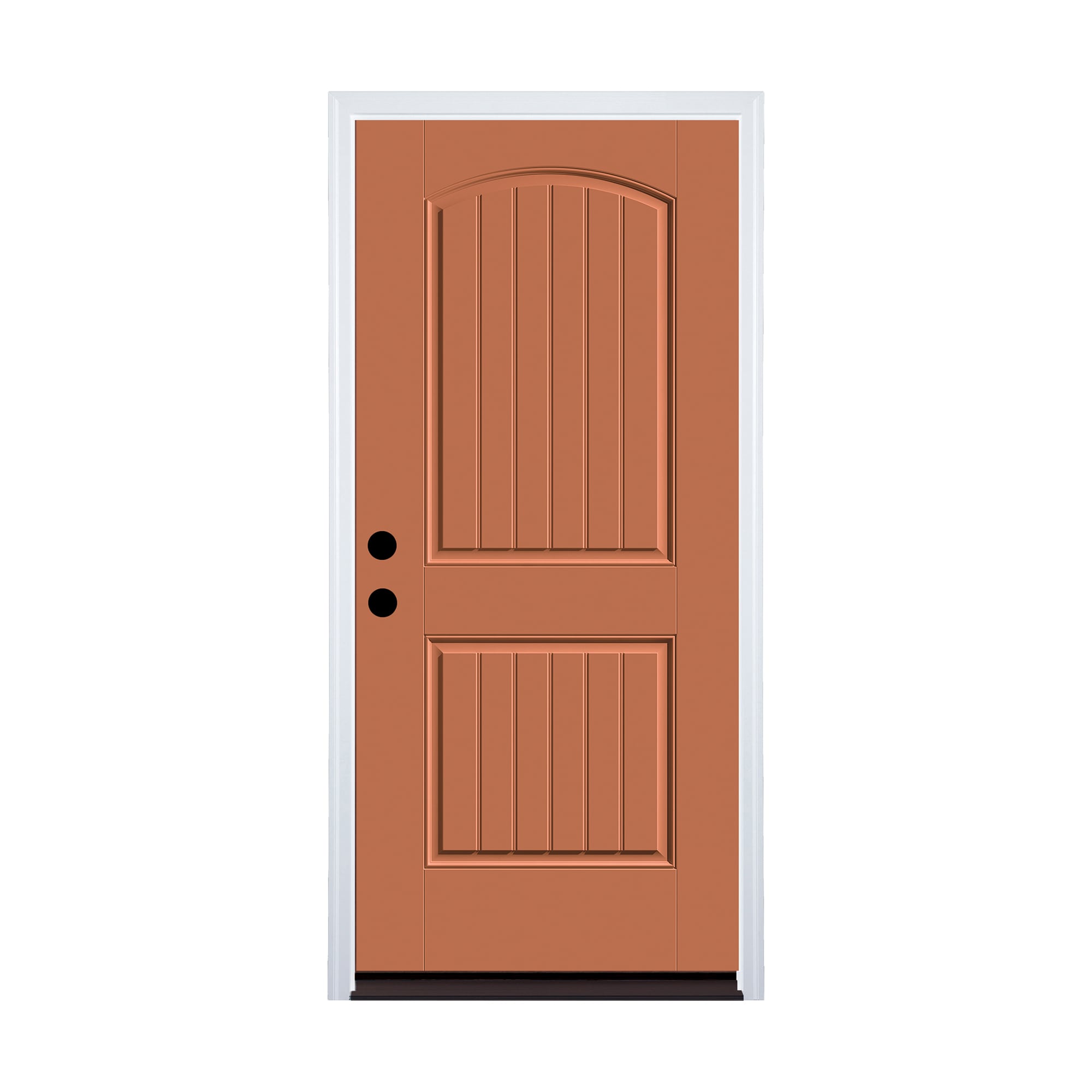 Therma-Tru 36-in x 80-in Fiberglass No Glass Painted Prehung Front Door with Brickmould Insulating Core