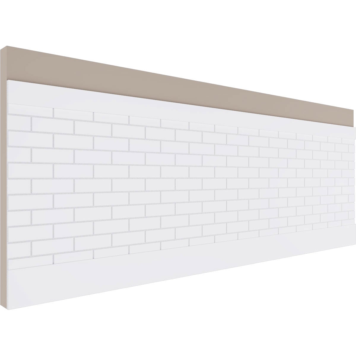 Ekena Millwork WPK32X94SBK 32-in x 94-1/2-in Smooth Paintable/Stainable White PVC Wainscoting Faux Brick Wall Panel ( 21.04-sq ft )